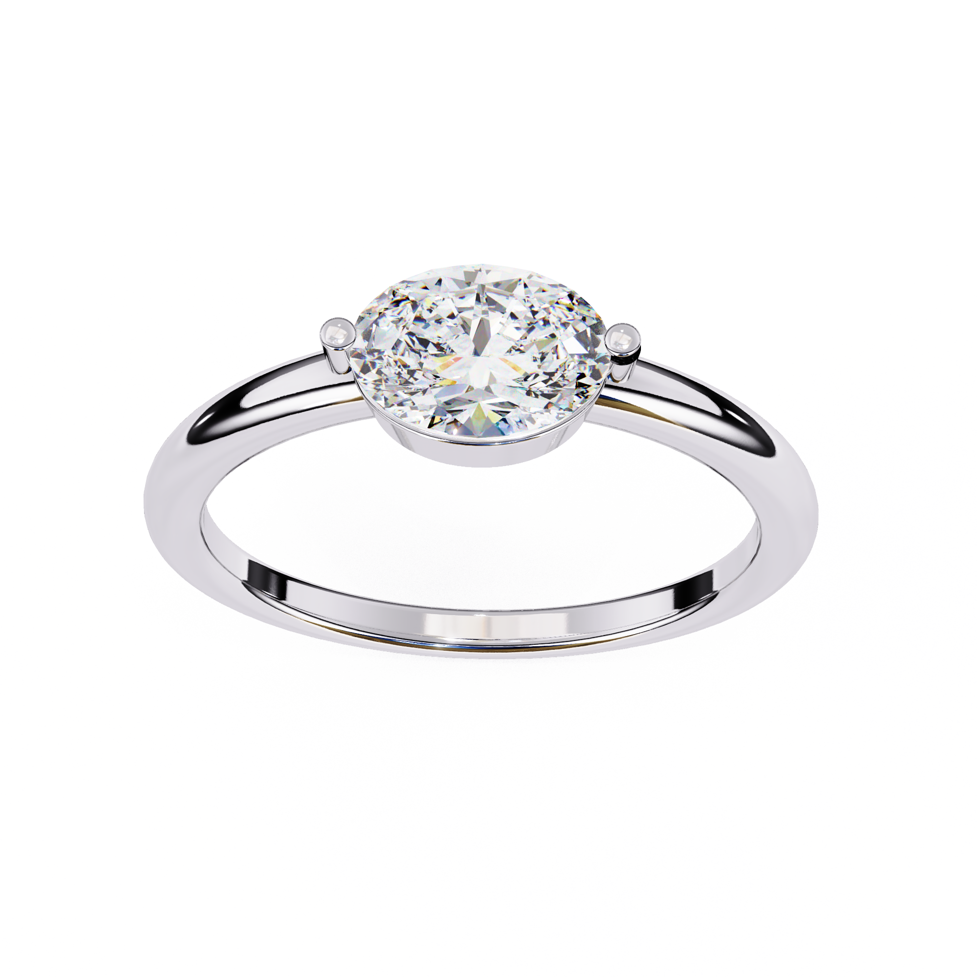East West Oval Diamond Ring