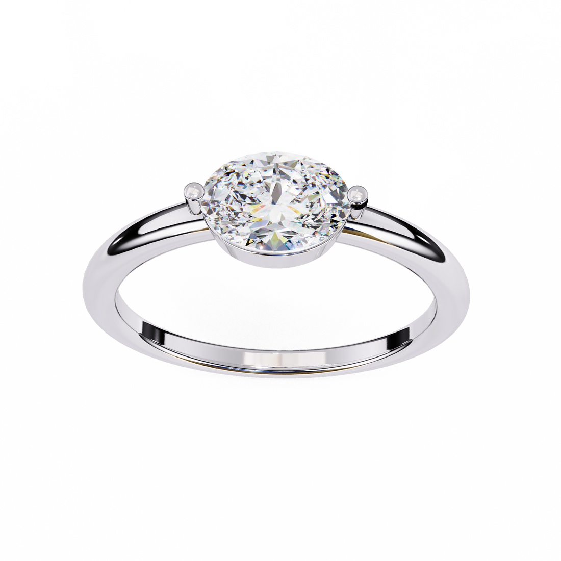 East West Oval Diamond Ring