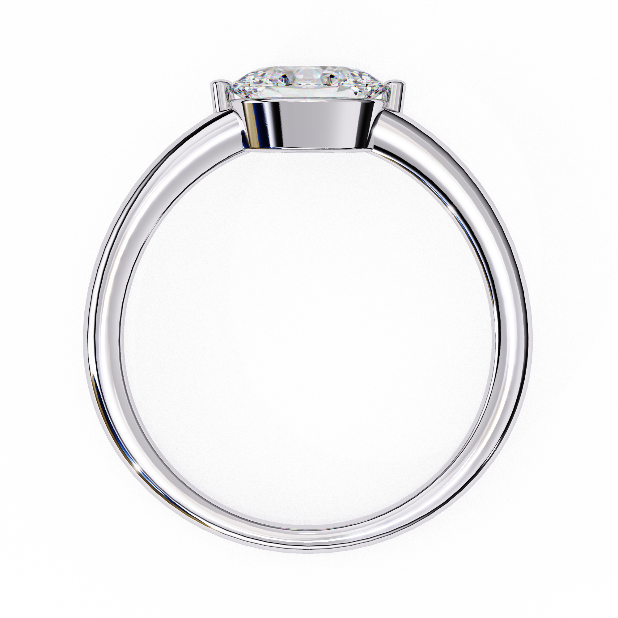 East West Oval Diamond Ring
