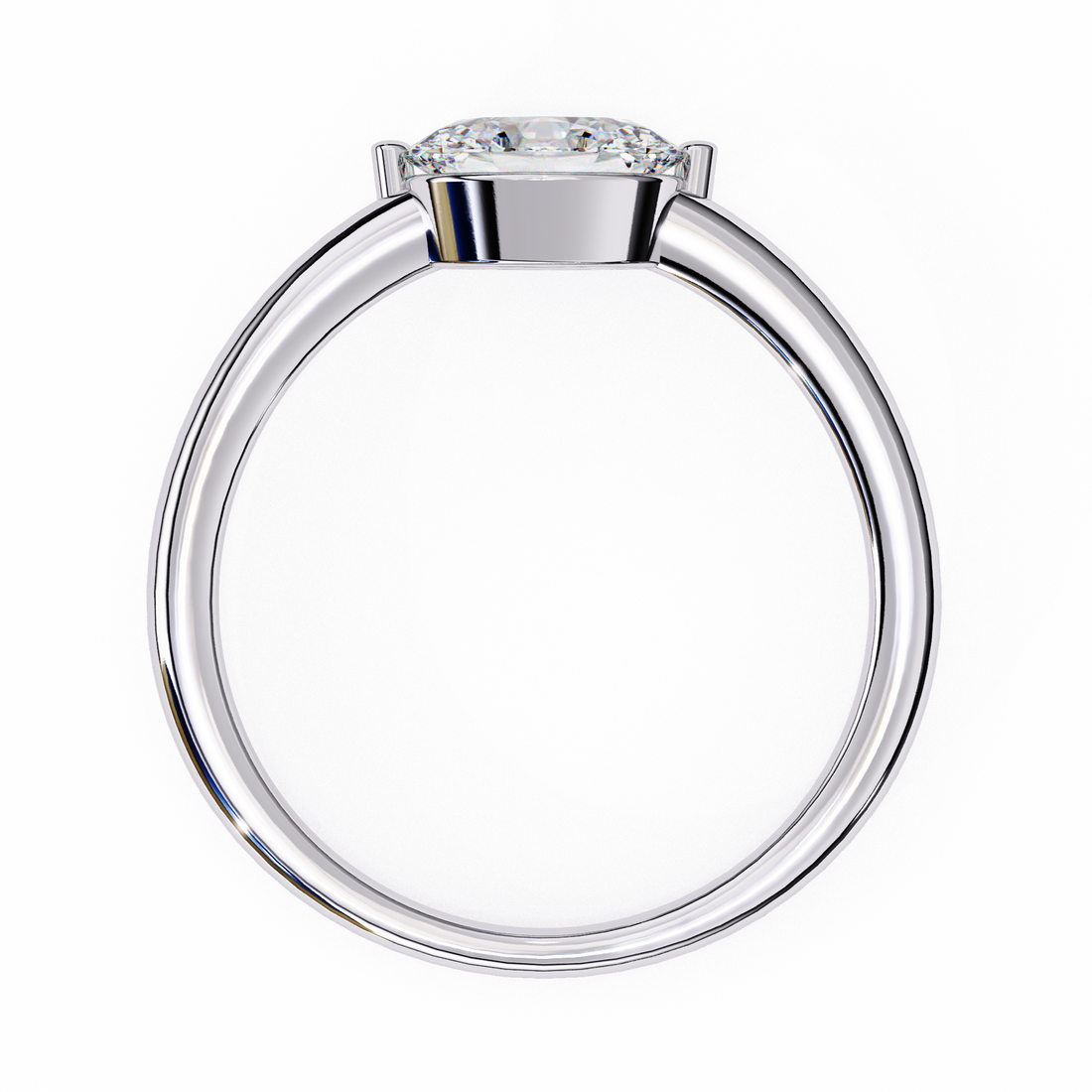 East West Oval Diamond Ring