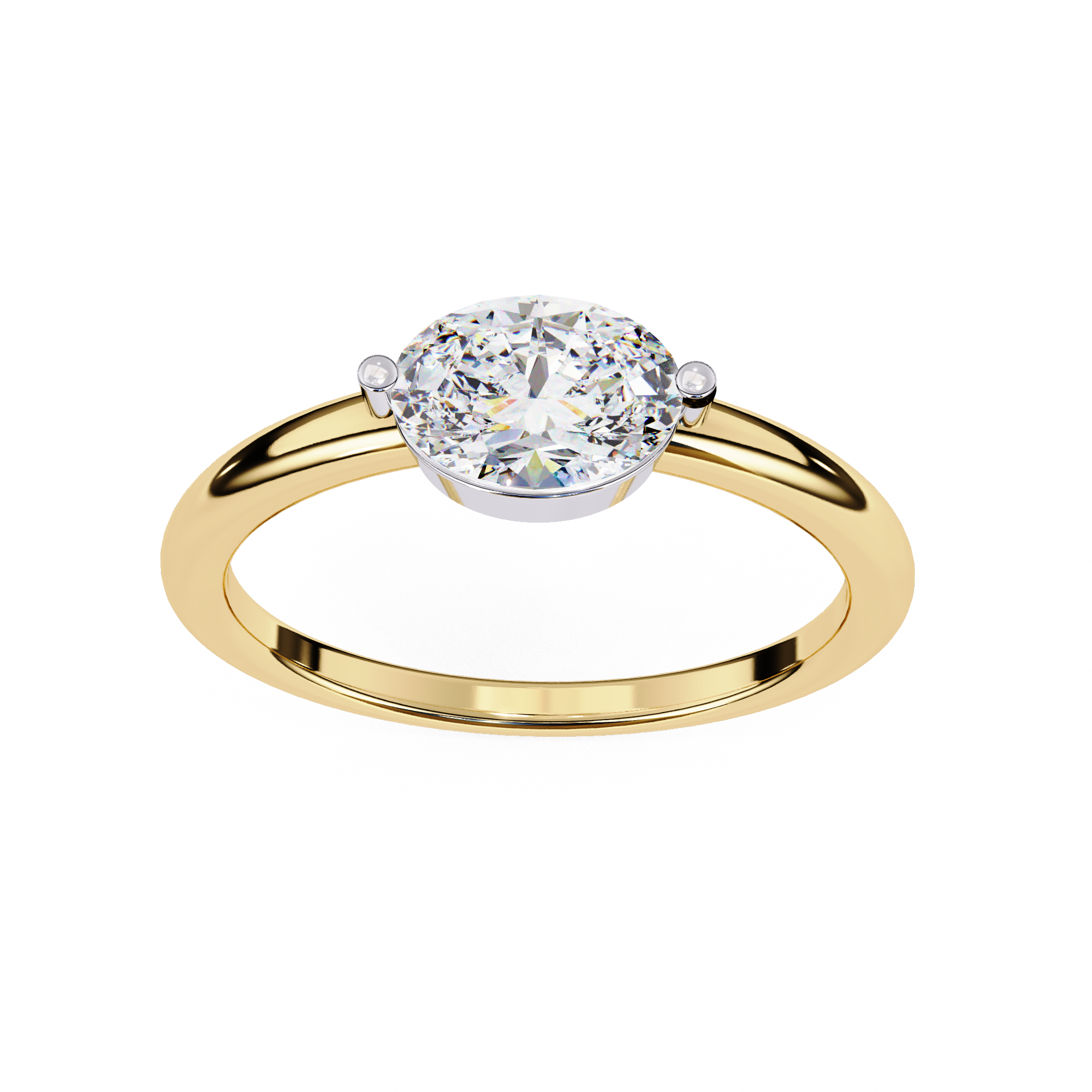 East West Oval Diamond Ring