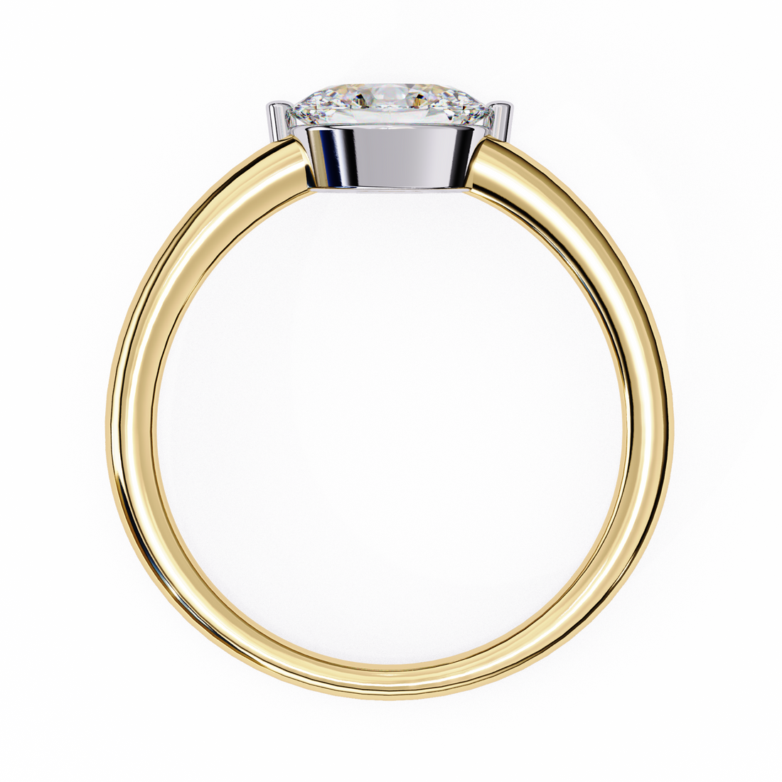 East West Oval Diamond Ring
