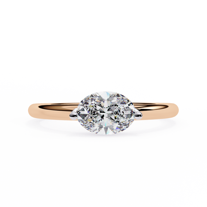 East West Oval Diamond Ring