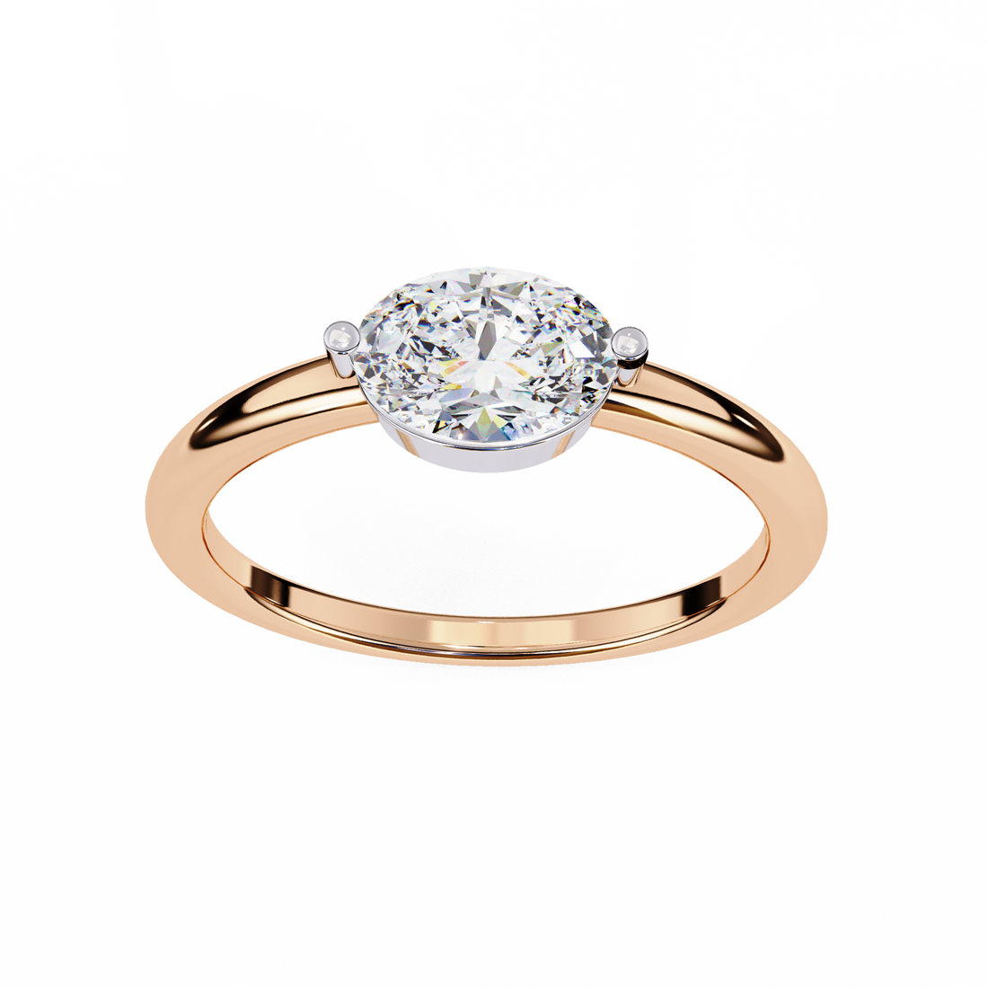 East West Oval Diamond Ring