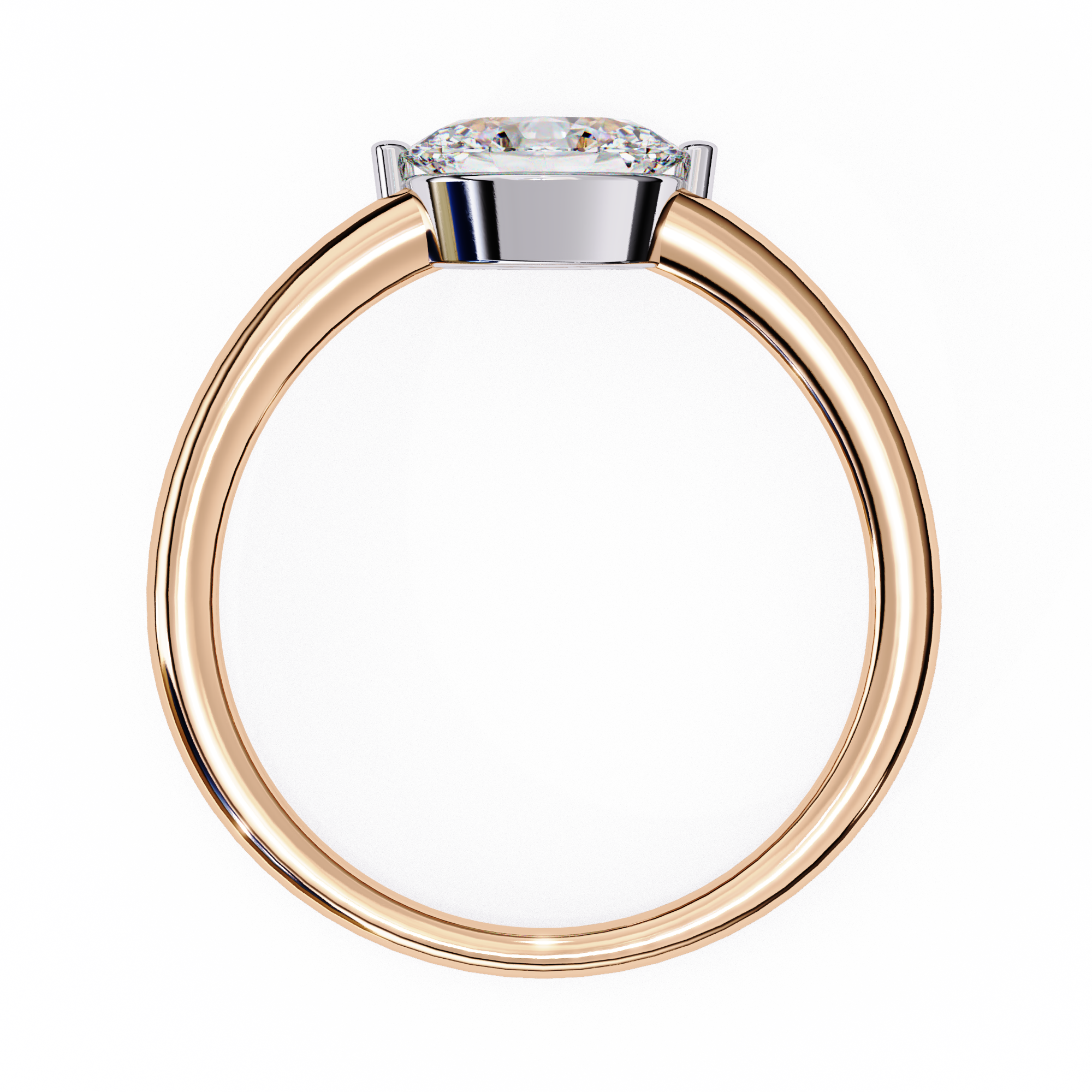 East West Oval Diamond Ring