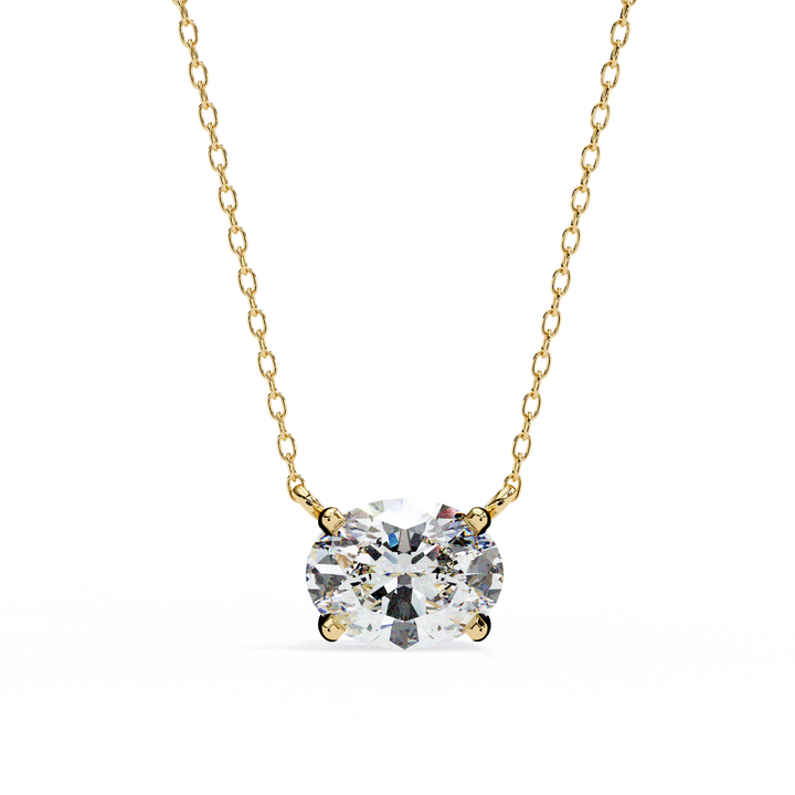 East West Oval Diamond pendant with Chain
