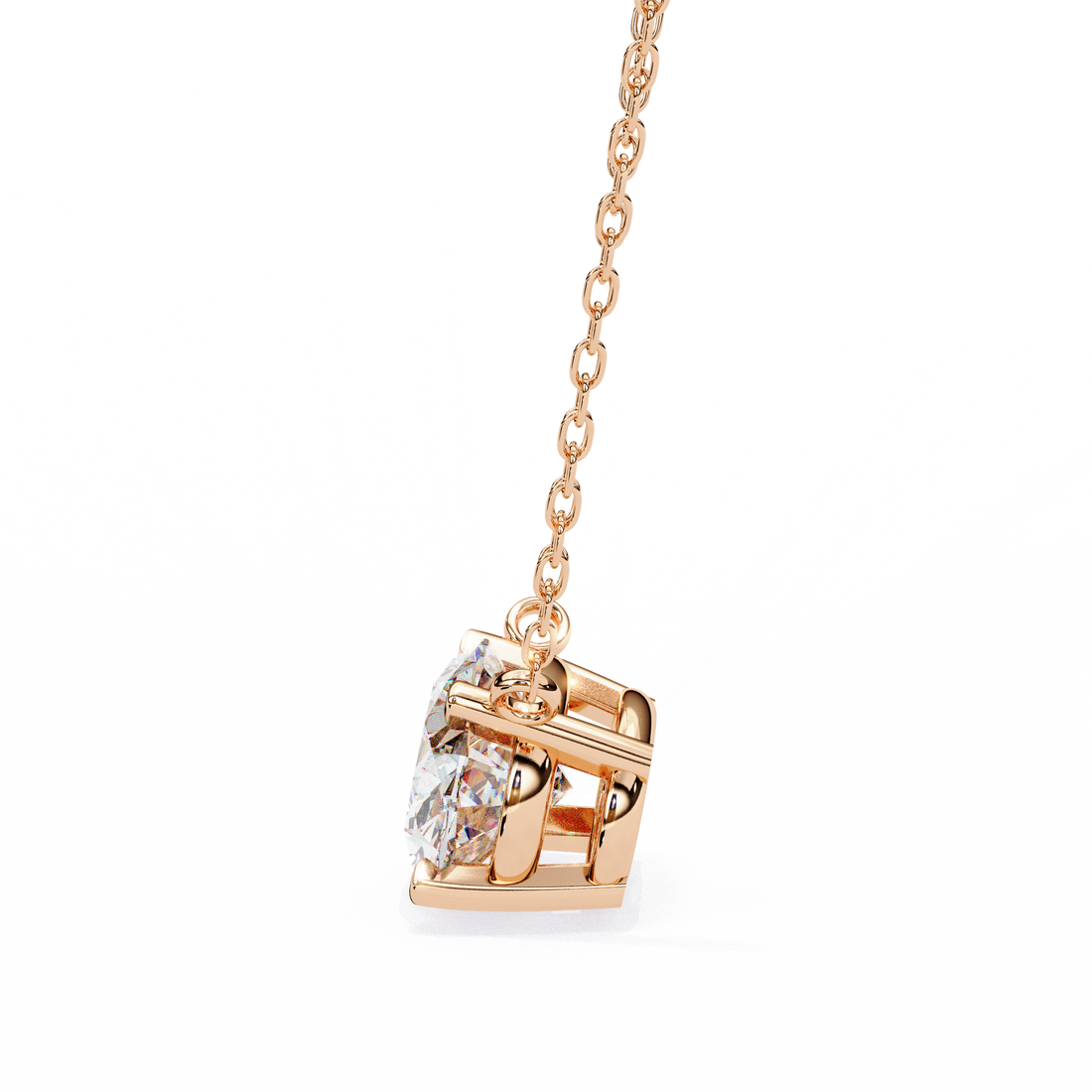 East West Oval Diamond pendant with Chain