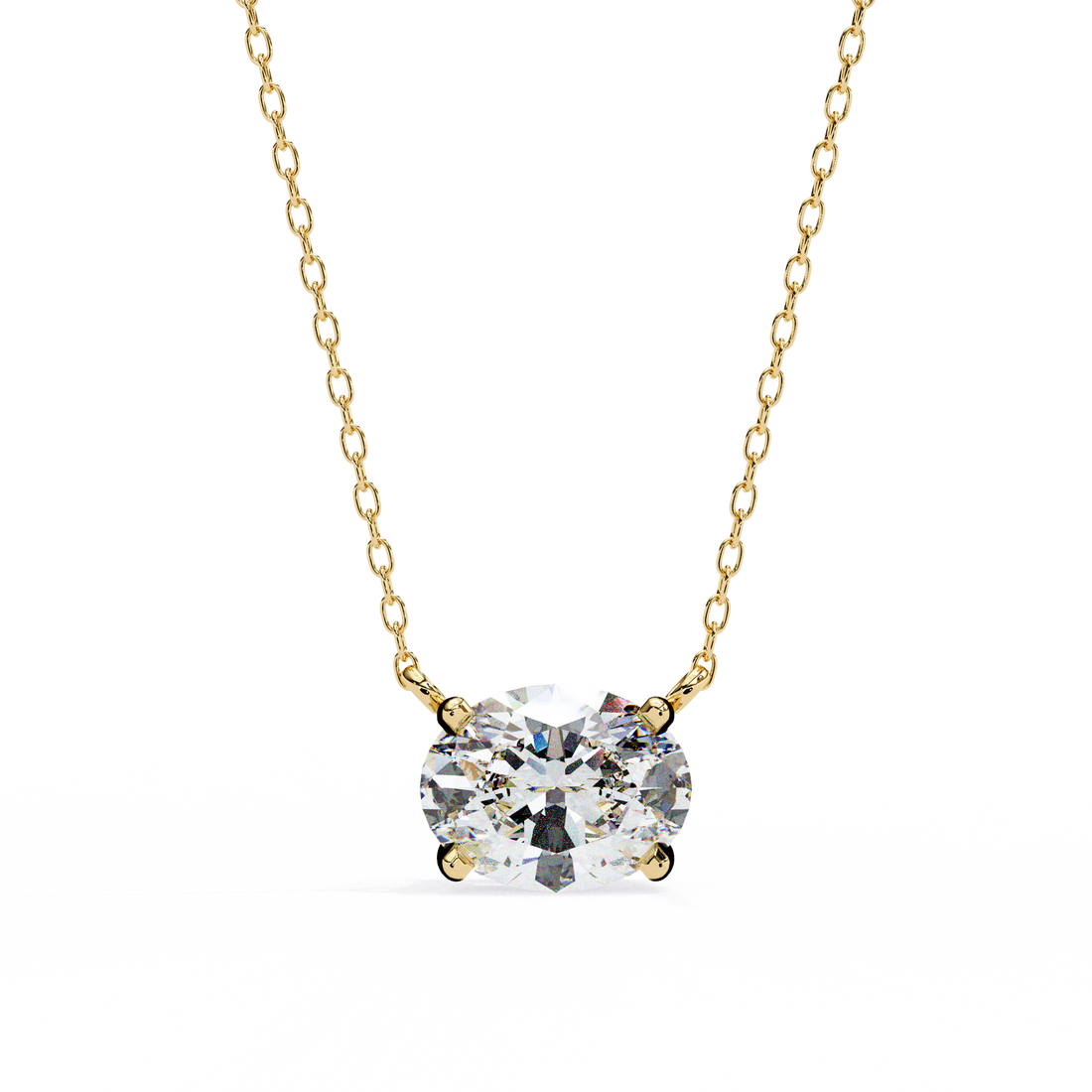 East West Oval Diamond pendant with Chain