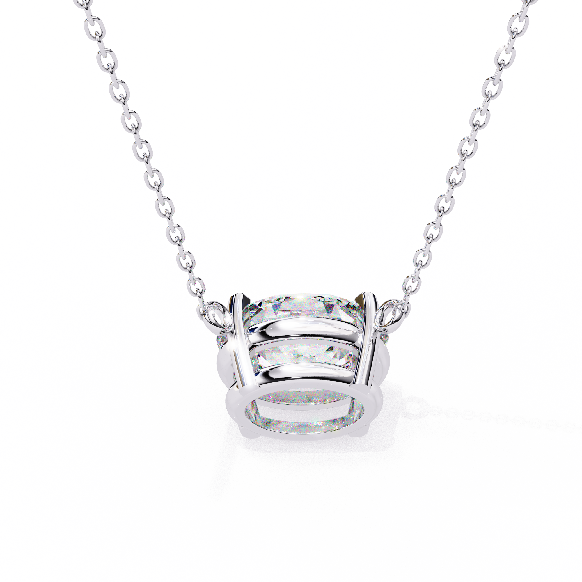 East West Oval Diamond pendant with Chain