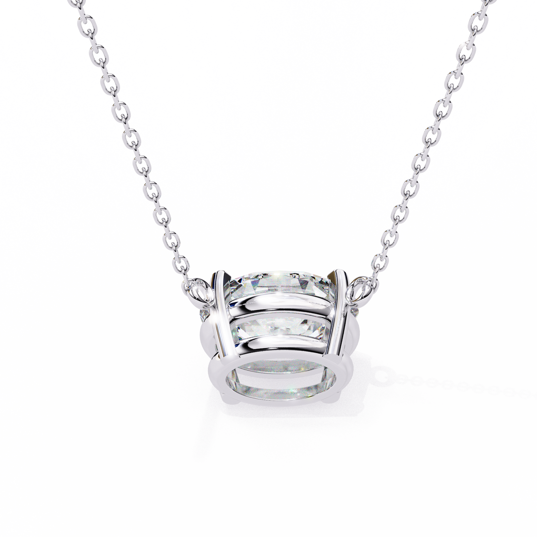 East West Oval Diamond pendant with Chain