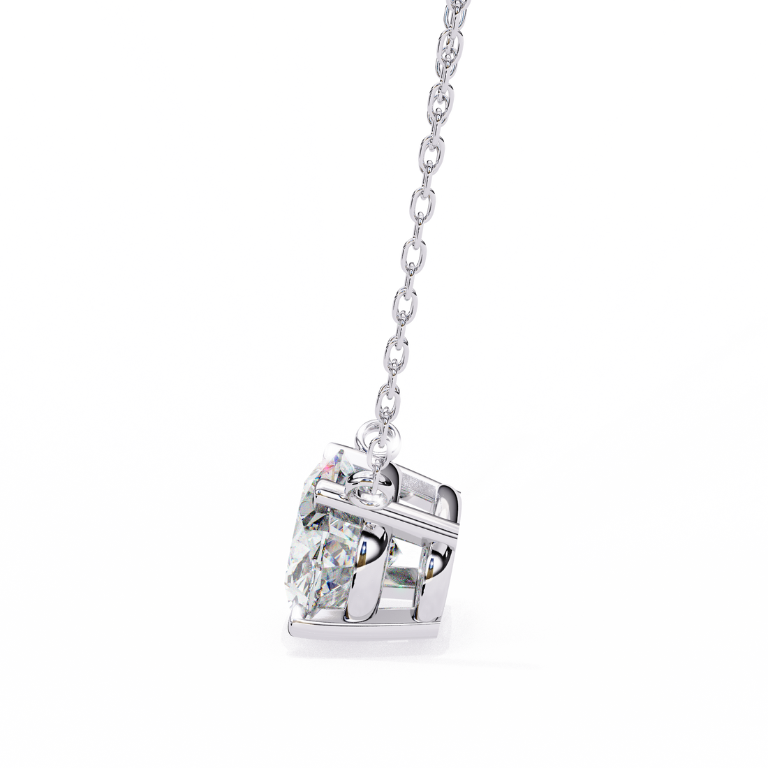 East West Oval Diamond pendant with Chain