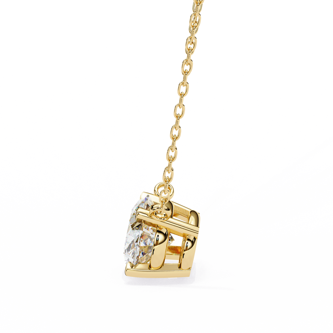 East West Oval Diamond pendant with Chain