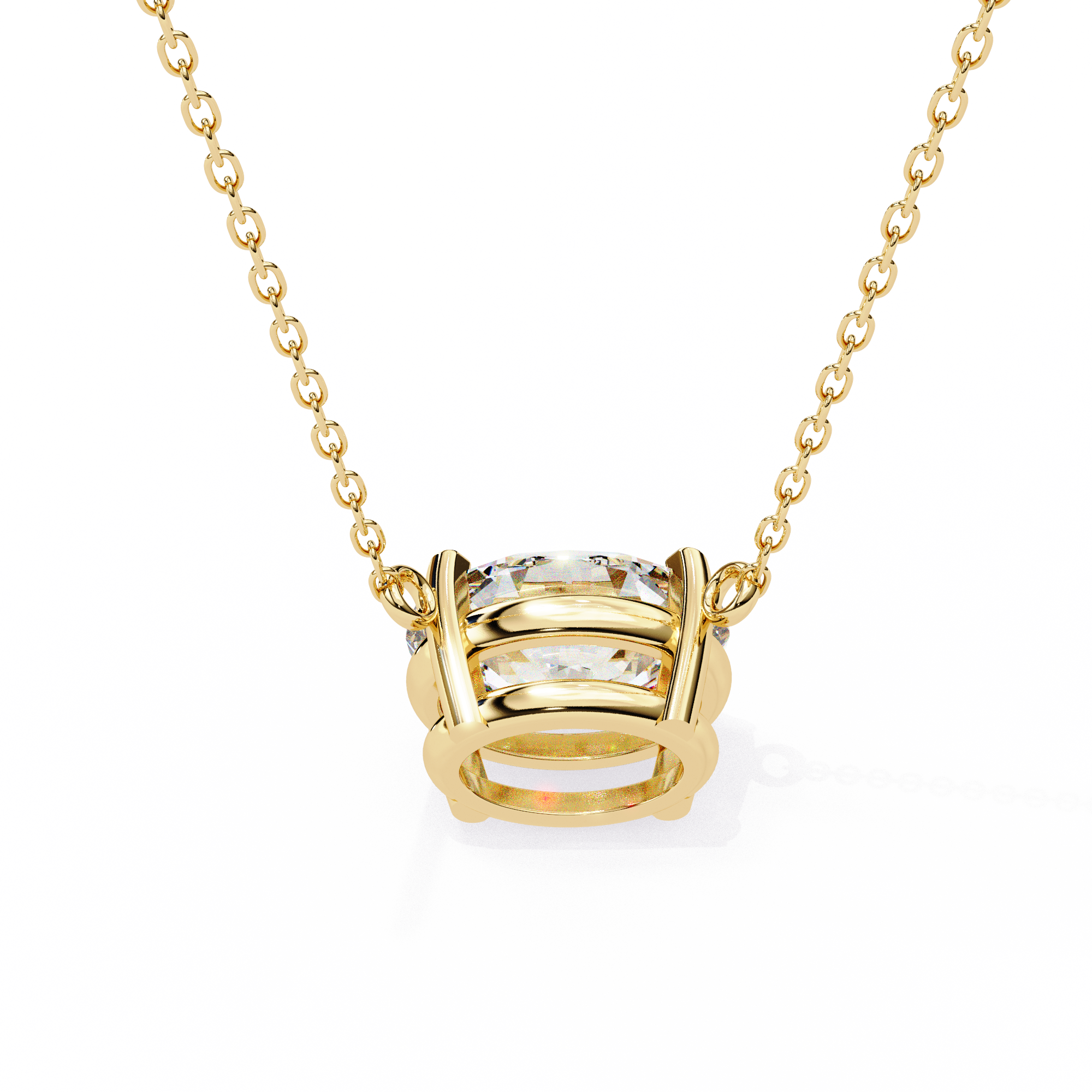 East West Oval Diamond pendant with Chain