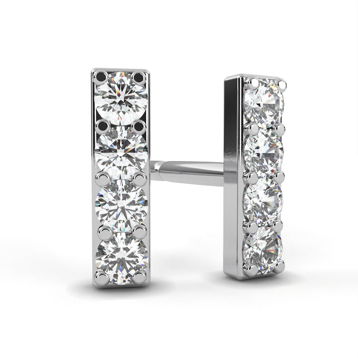 Echo Line Diamond Earrings In 925 Silver