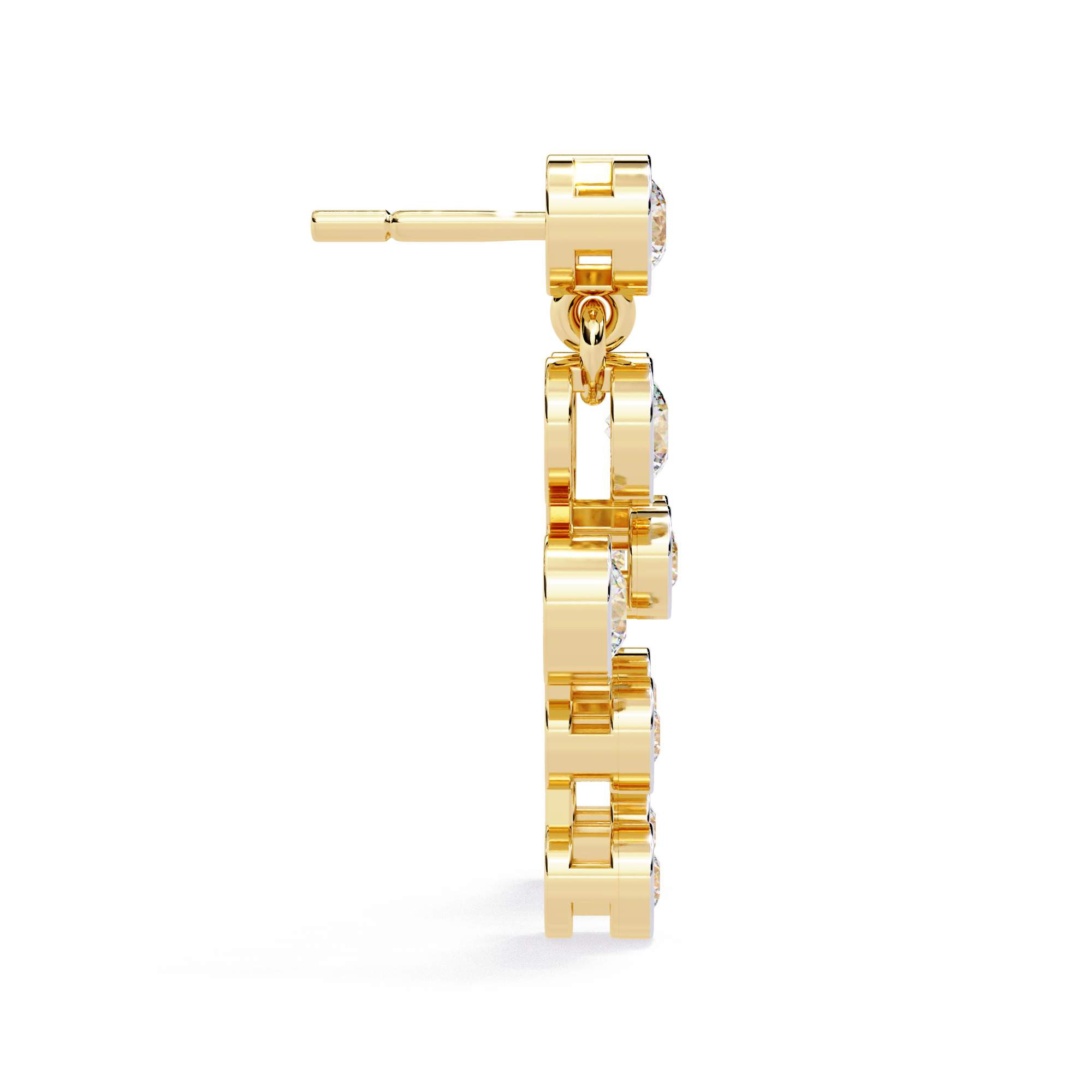 Elegant Bezel Set Statement Modern Cluster Lab Grown Diamond Drop Earrings