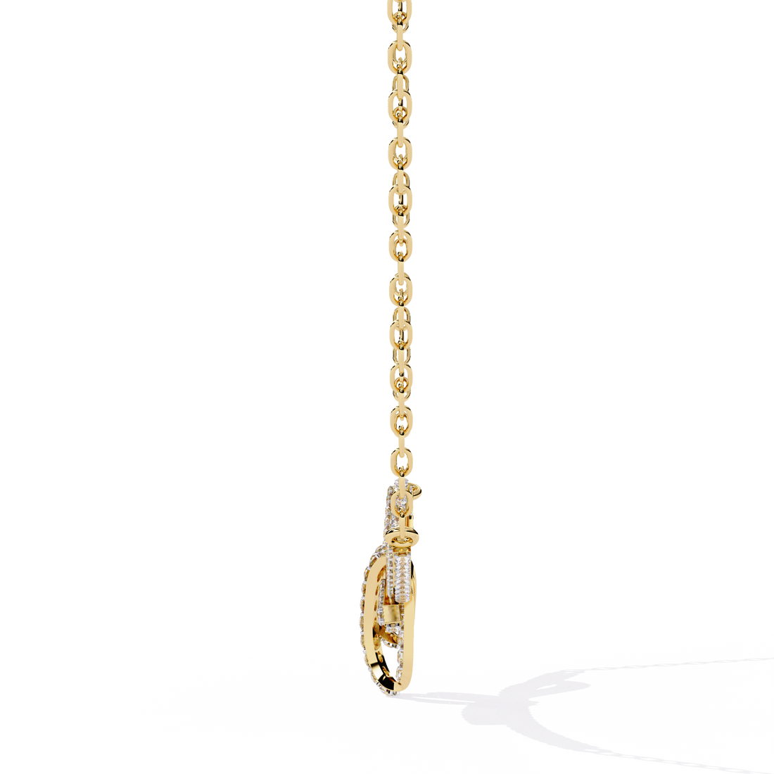 Elegant Bow Design Necklace – Lab Grown Diamonds in with Gold Chain