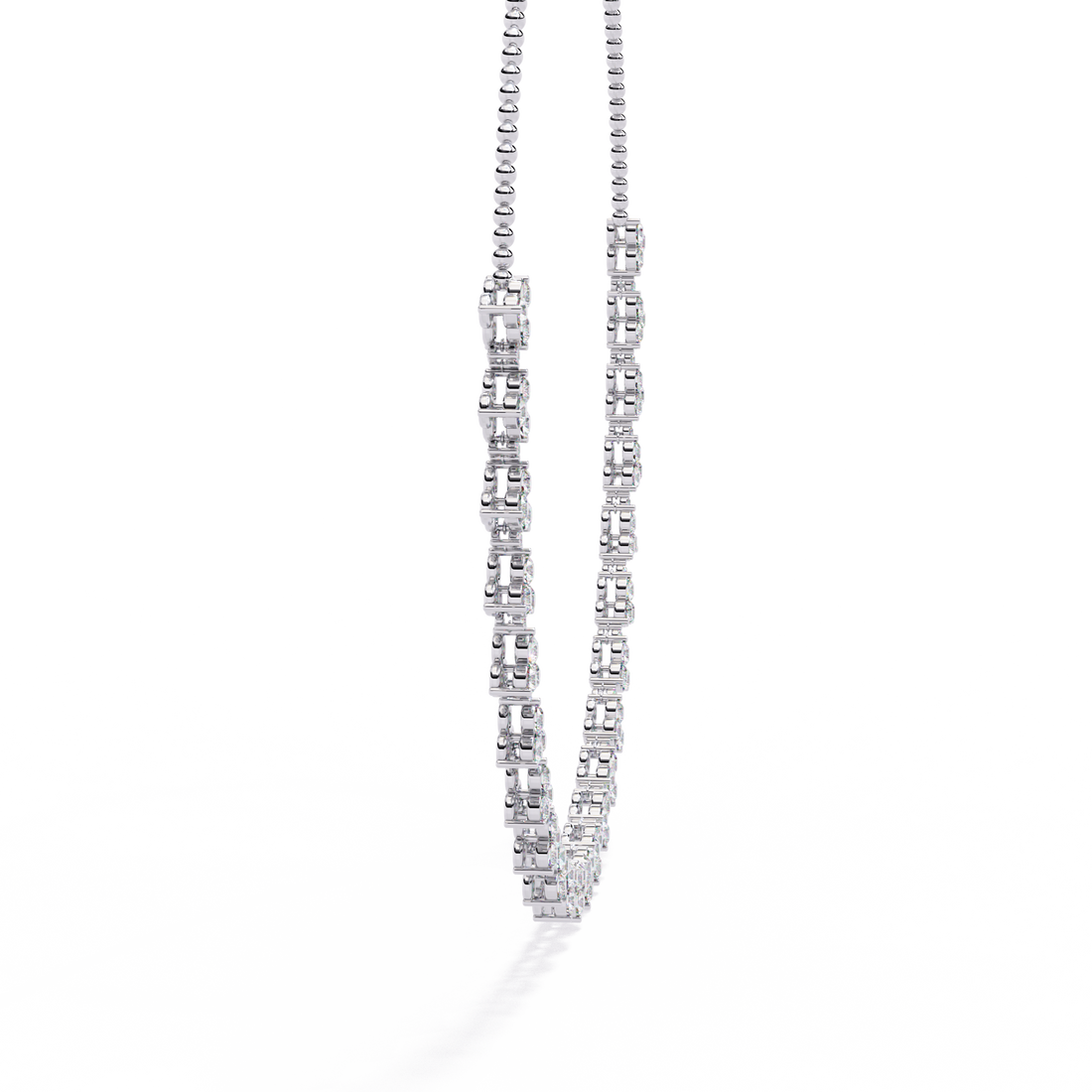 Elegant Cluster Lab Grown Diamond Necklace