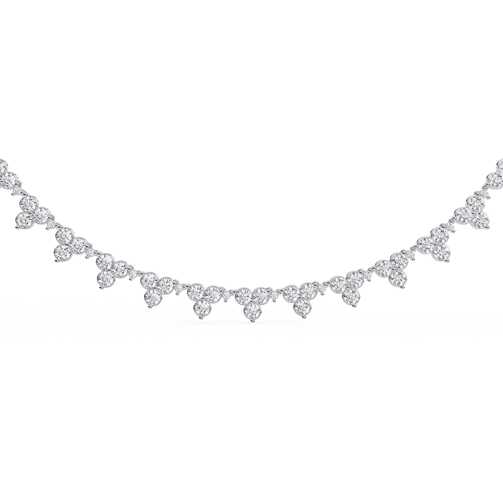 Elegant Cluster Lab Grown Diamond Necklace