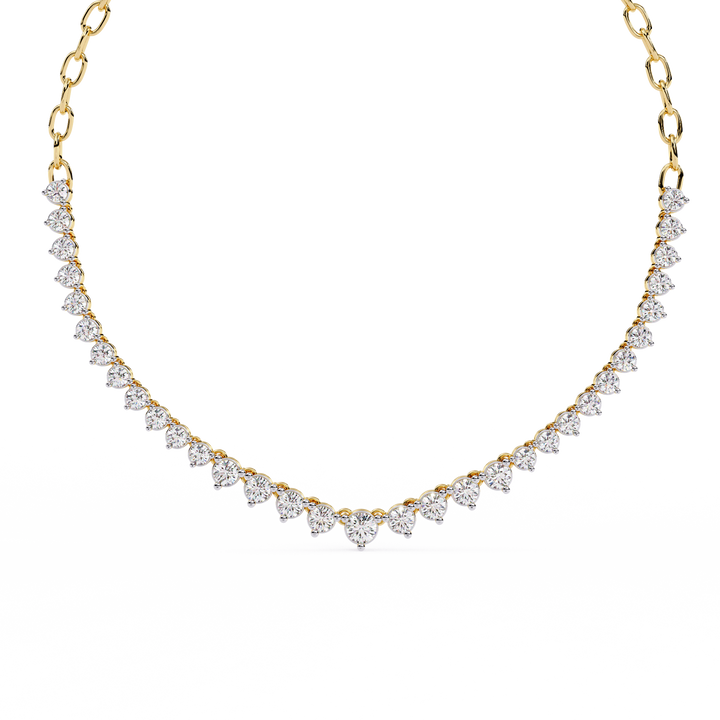 Elegant Curved Lab Diamond Necklace