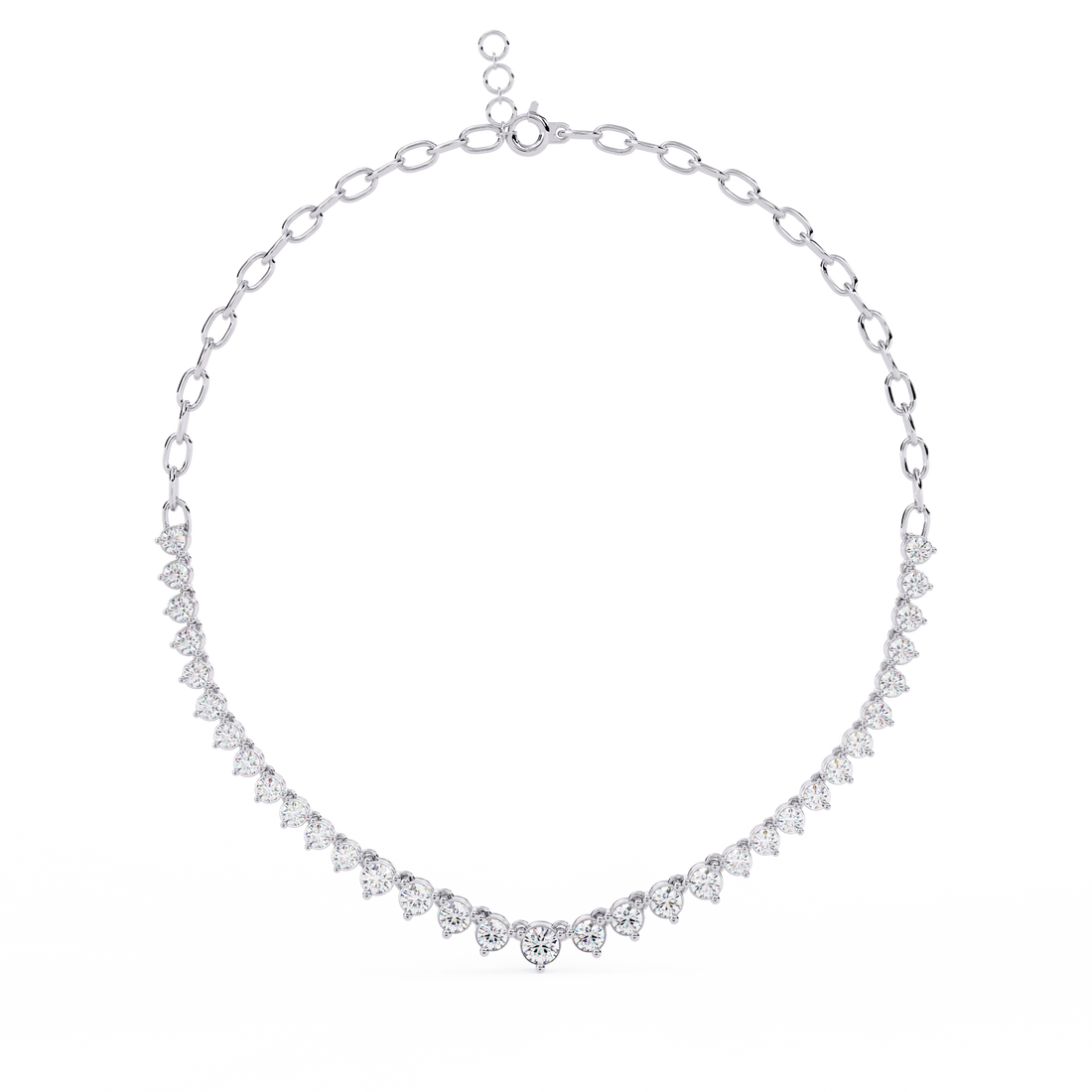 Elegant Curved Lab Diamond Necklace