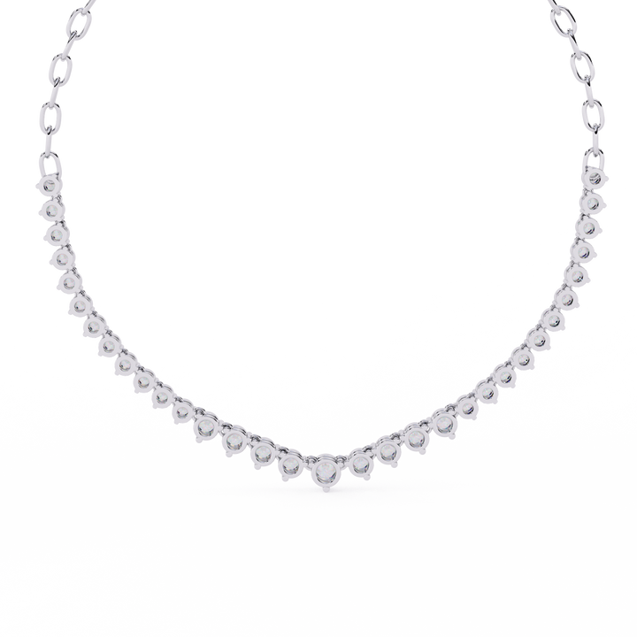 Elegant Curved Lab Diamond Necklace