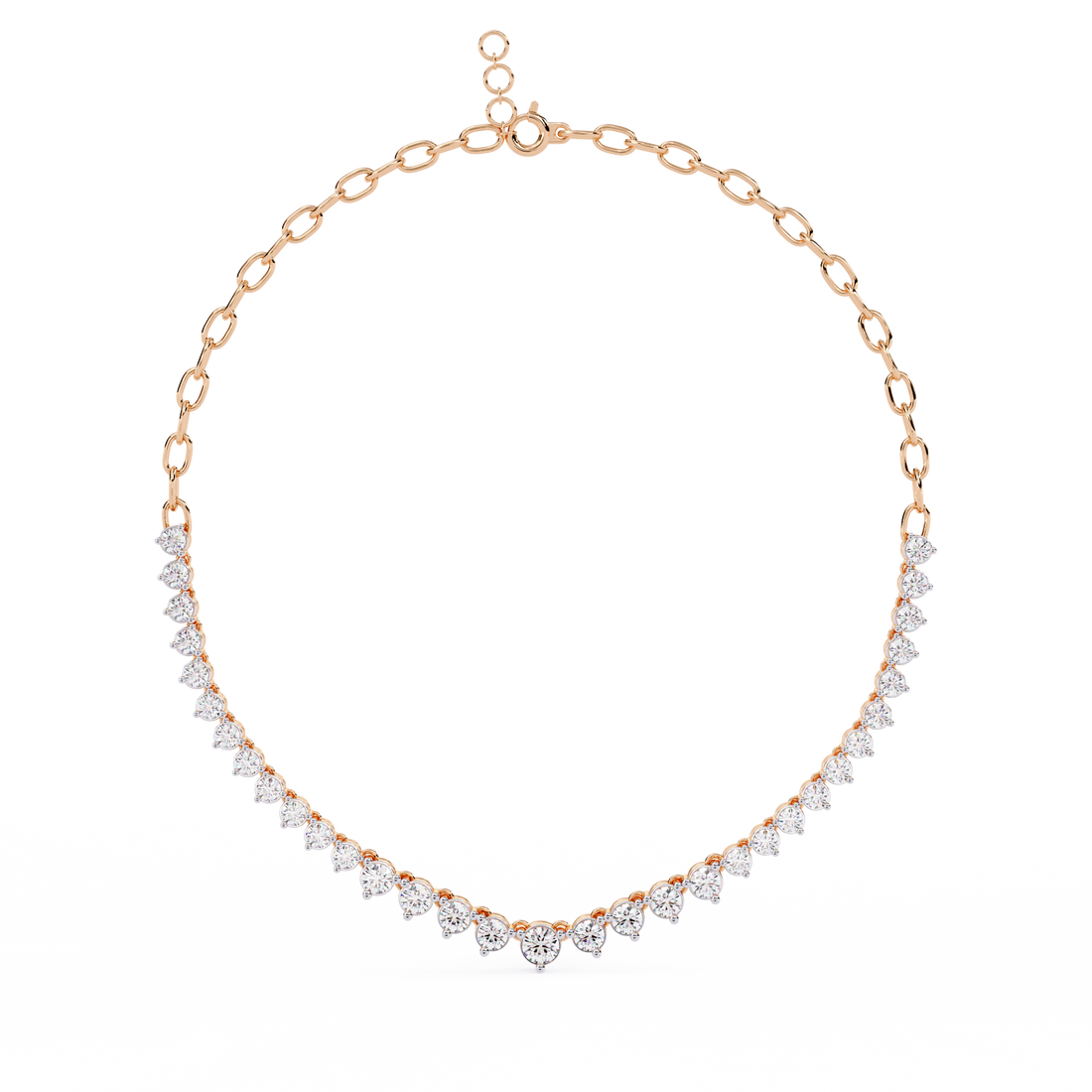 Elegant Curved Lab Diamond Necklace