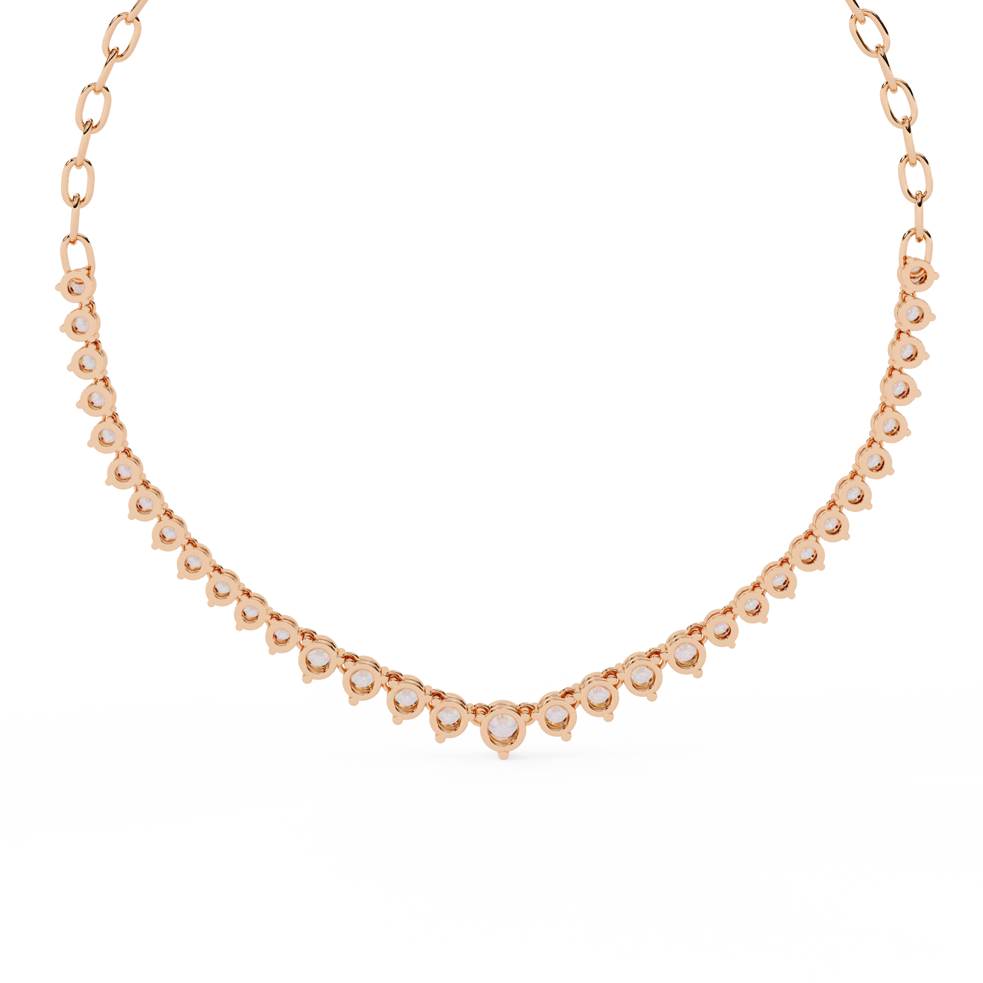 Elegant Curved Lab Diamond Necklace