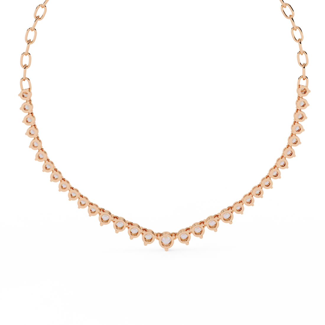 Elegant Curved Lab Diamond Necklace
