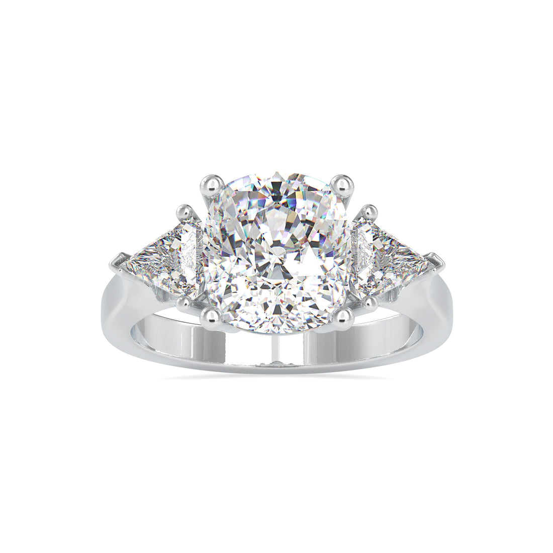 Elegant Cushion Cut Diamond Ring with Accents 4