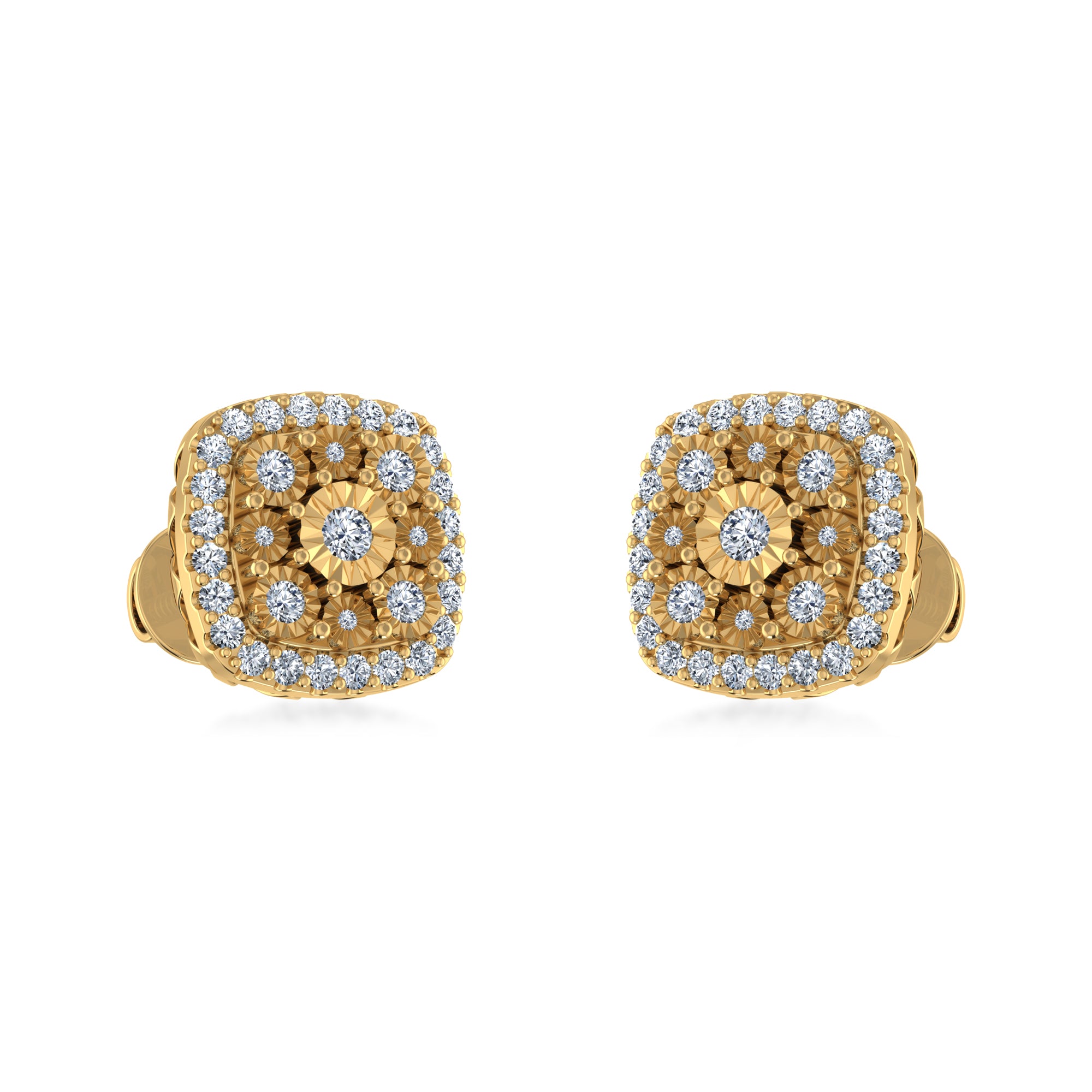 Elegant Cushion Halo Lab Created Diamond Earrings 2
