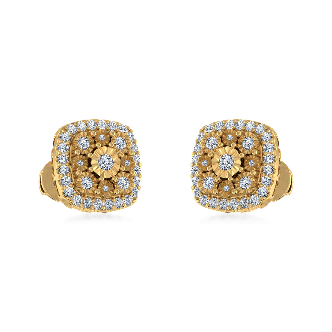 Elegant Cushion Halo Lab Created Diamond Earrings 2