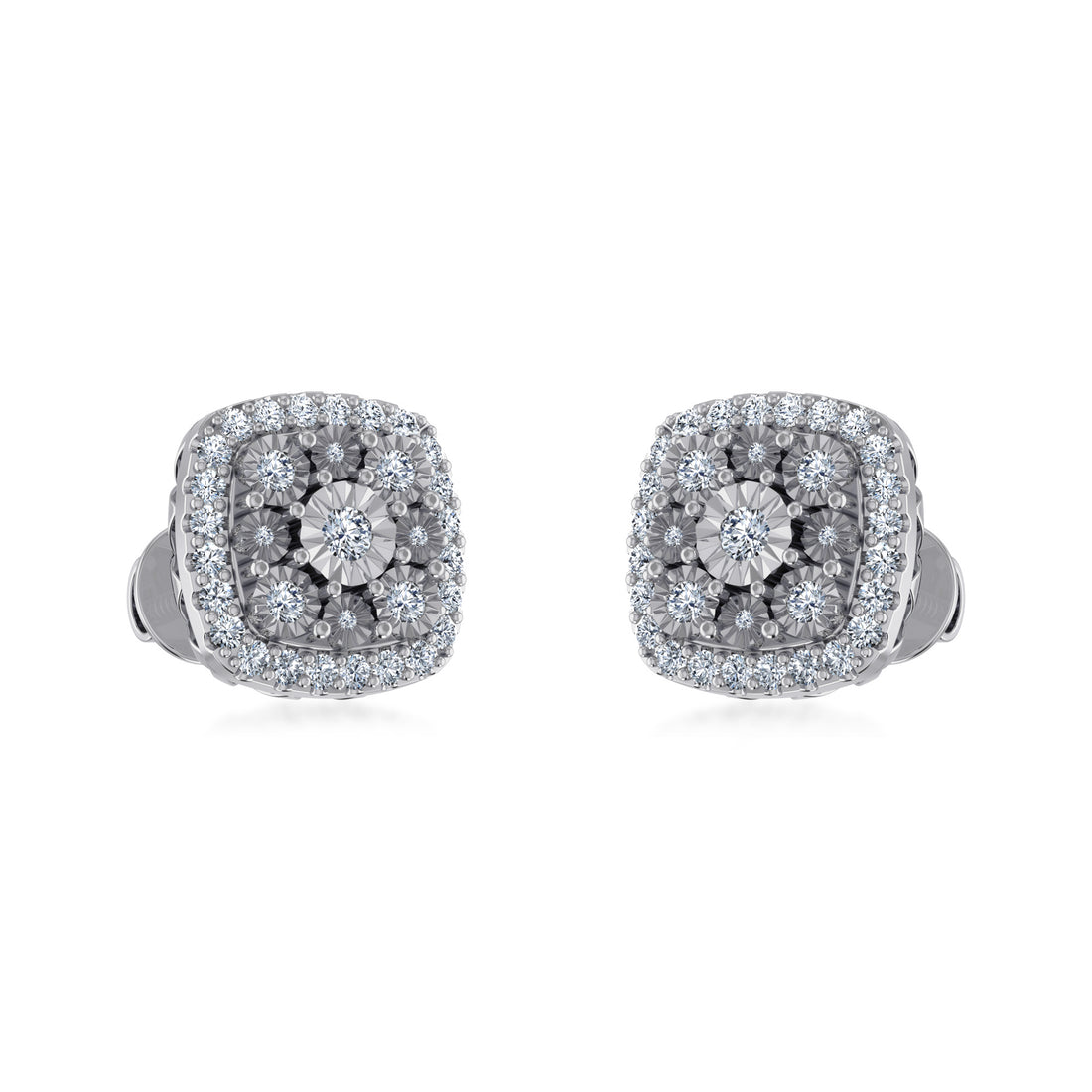 Elegant Cushion Halo Lab Created Diamond Earrings 6