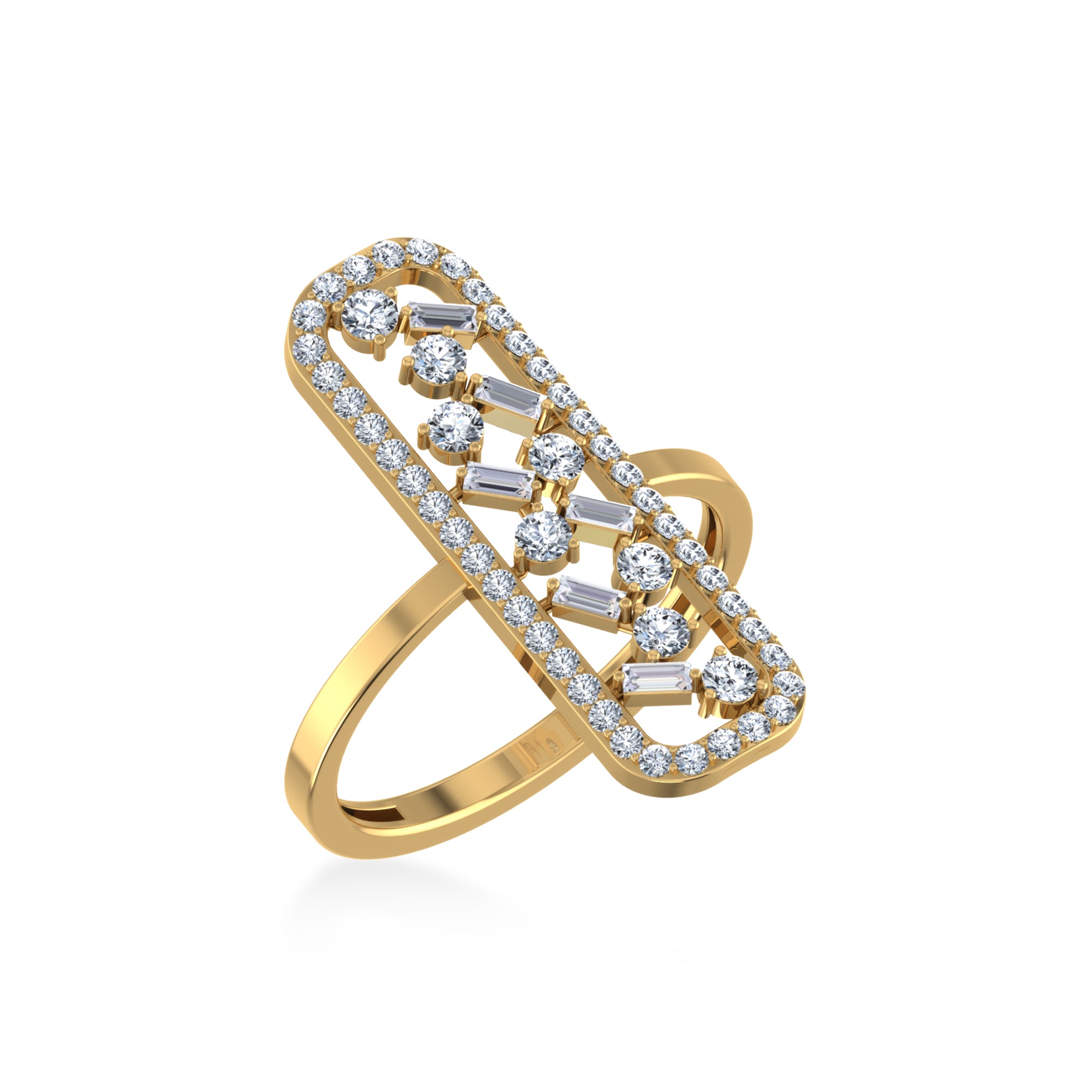 Elegant Elongated Bar Lab-Grown Diamond Ring2