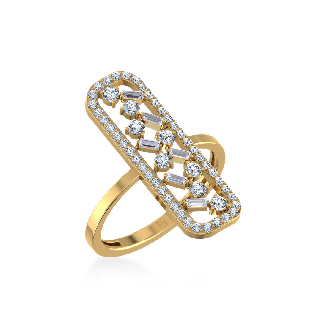 Elegant Elongated Bar Lab-Grown Diamond Ring2