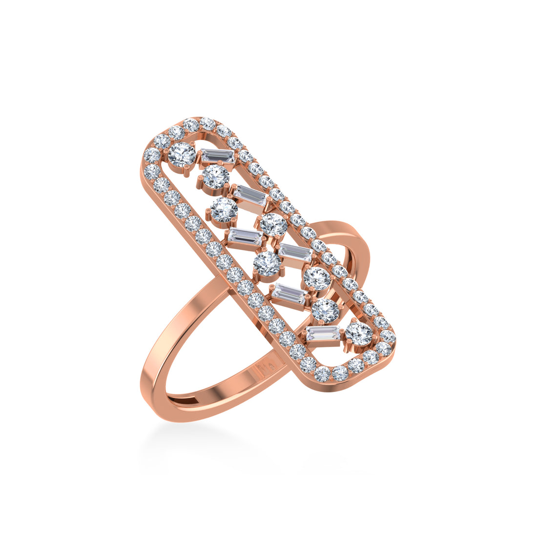 Elegant Elongated Bar Lab-Grown Diamond Ring5