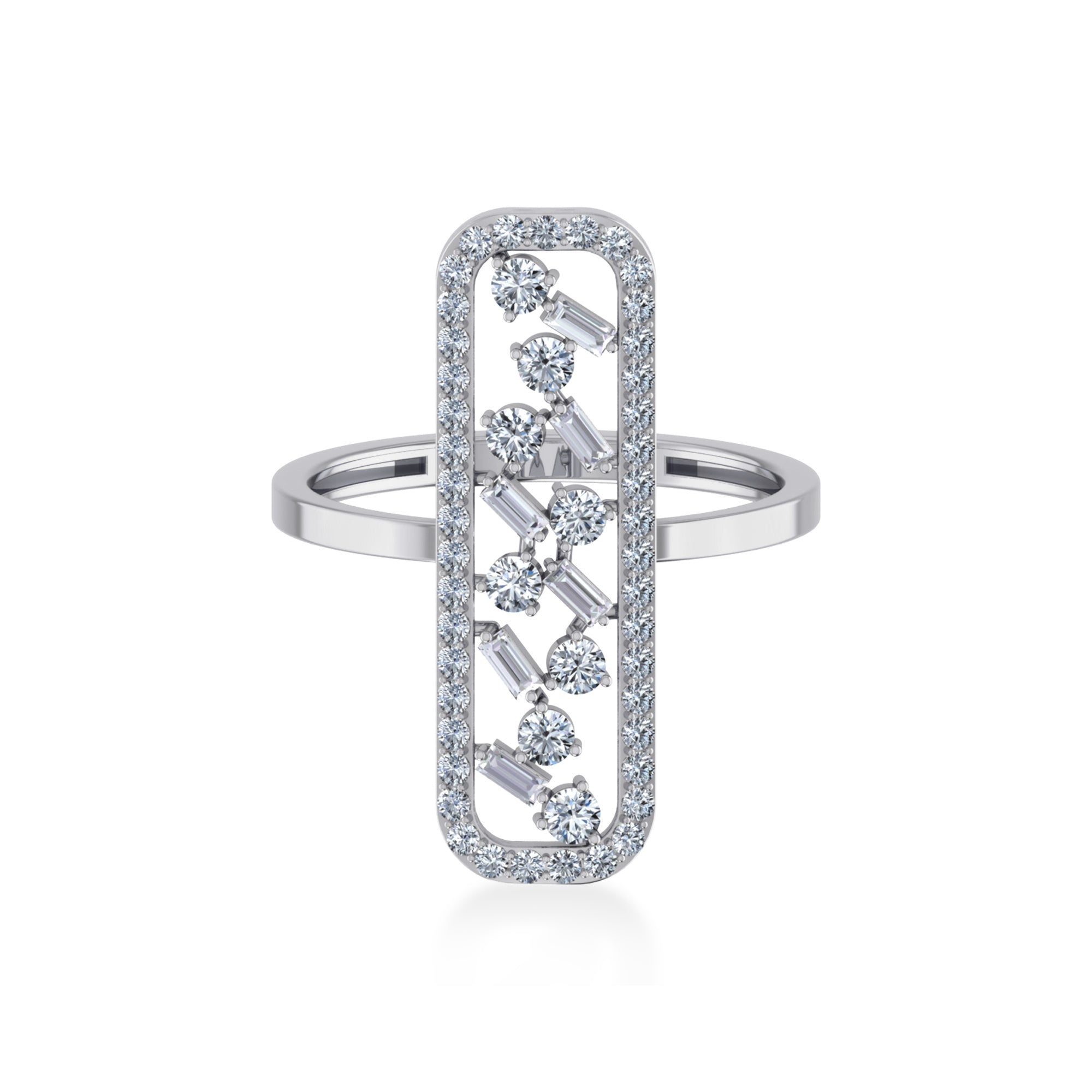 Elegant Elongated Bar Lab-Grown Diamond Ring7