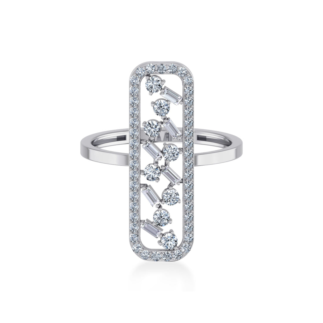 Elegant Elongated Bar Lab-Grown Diamond Ring7