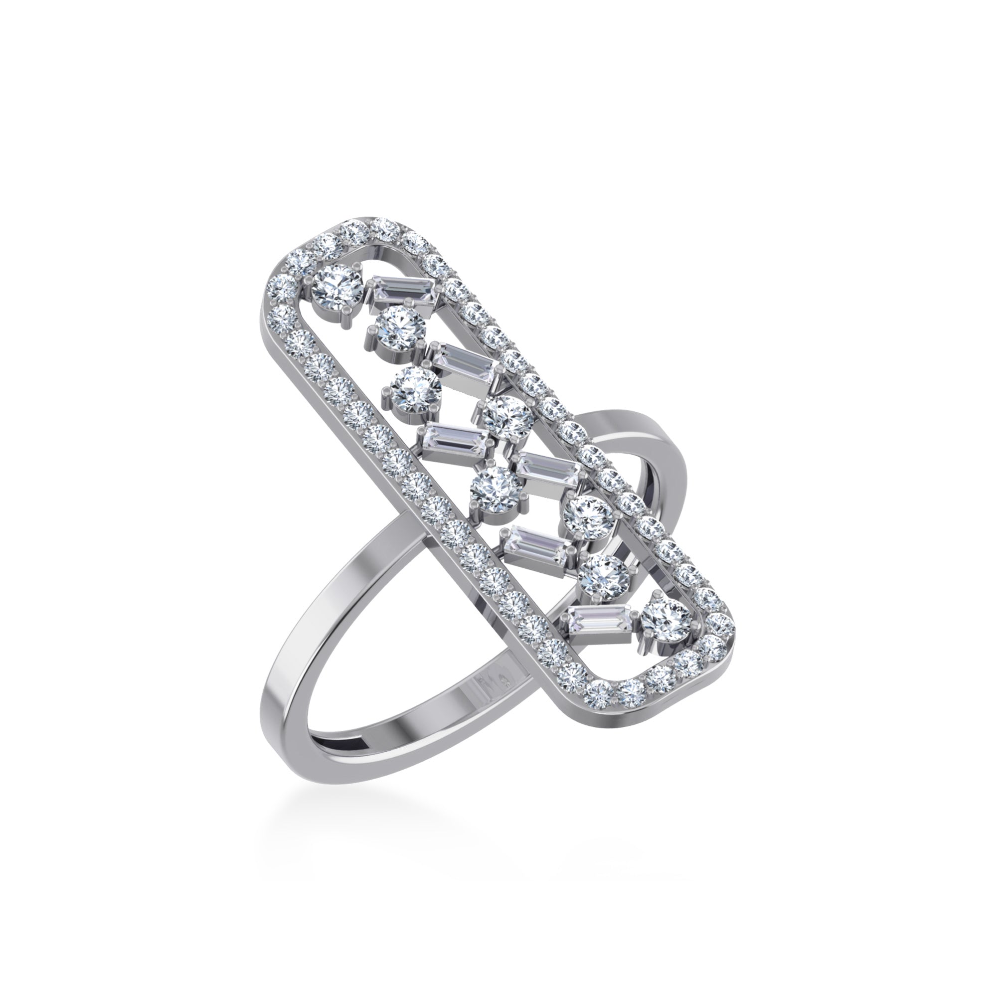 Elegant Elongated Bar Lab-Grown Diamond Ring8