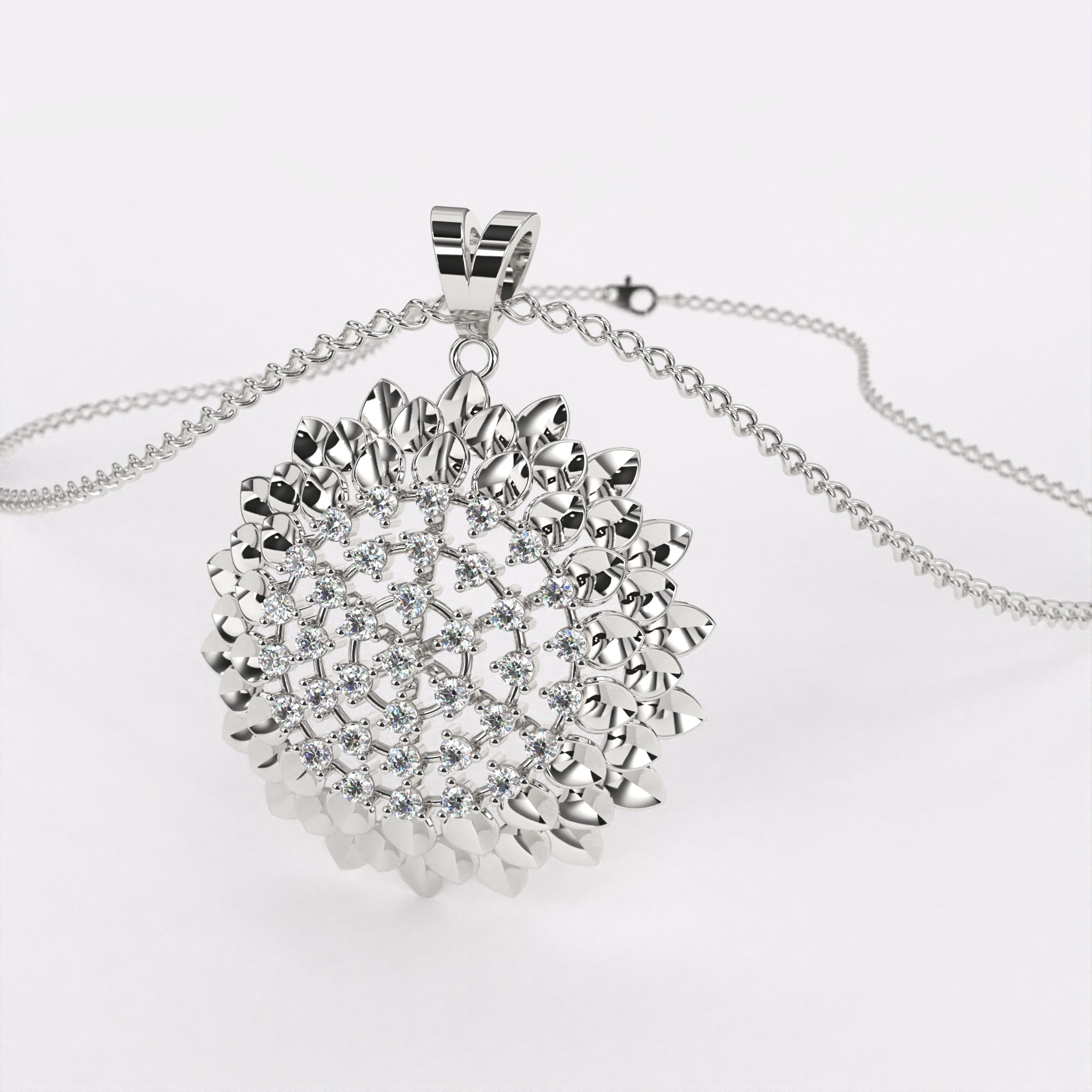 Elegant Flow Diamond Pendant