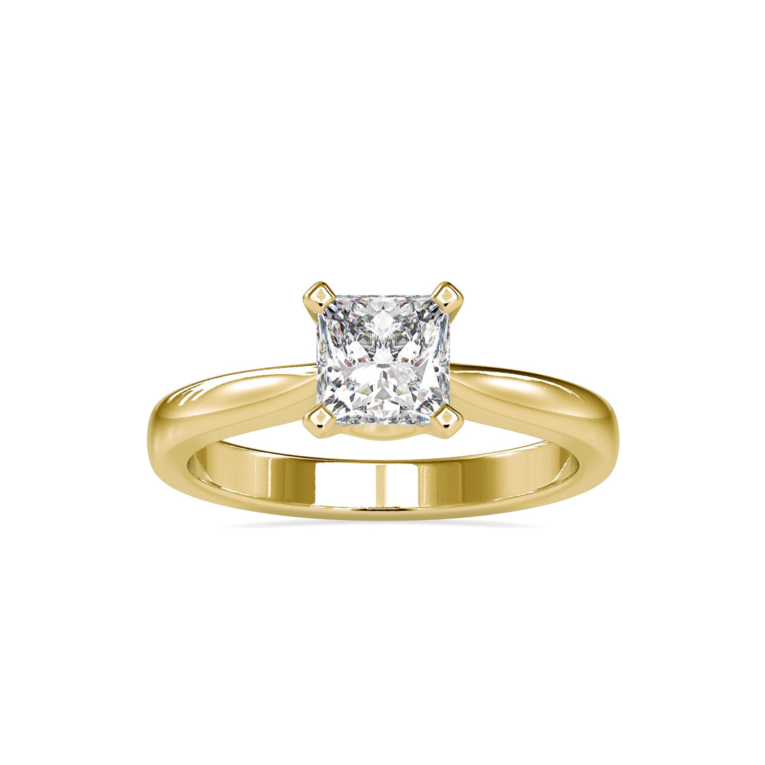 Elegant Gold Princess Cut Diamond Ring