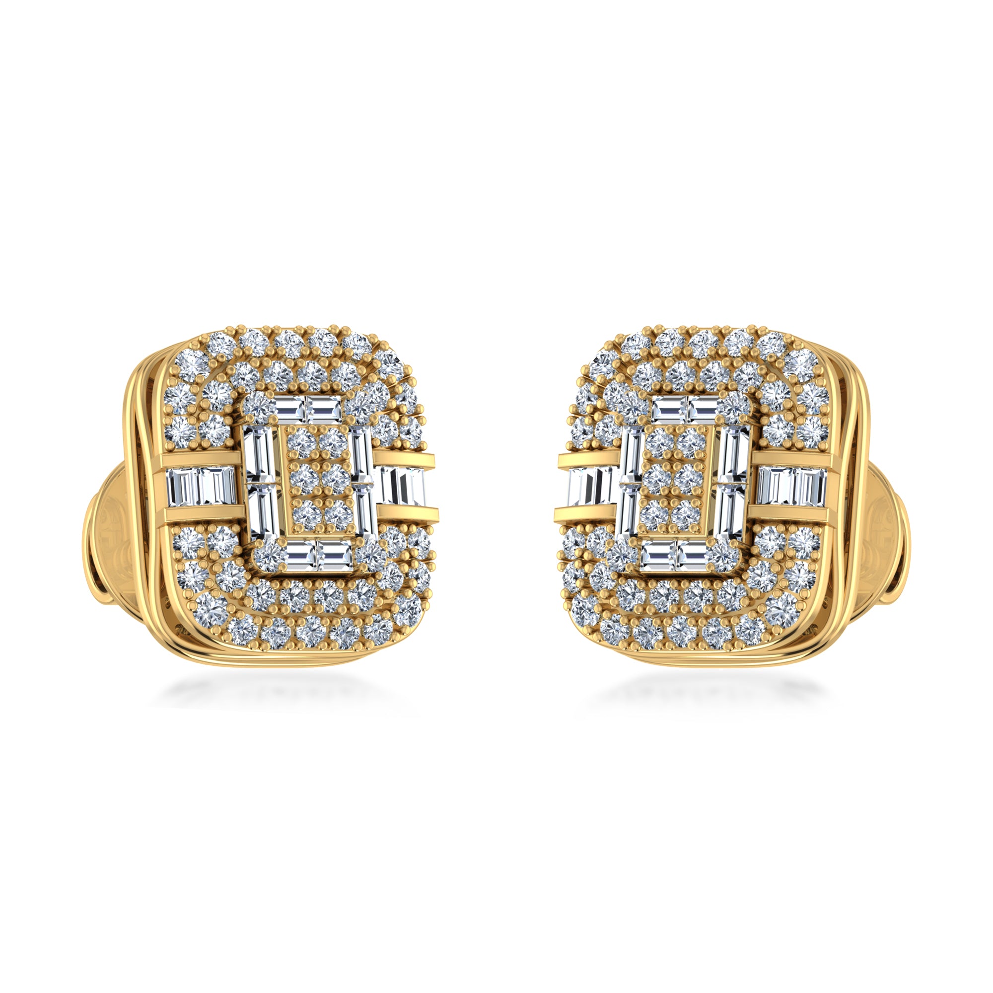 Elegant Lab Grown Diamond Cushion Stud Earrings 2