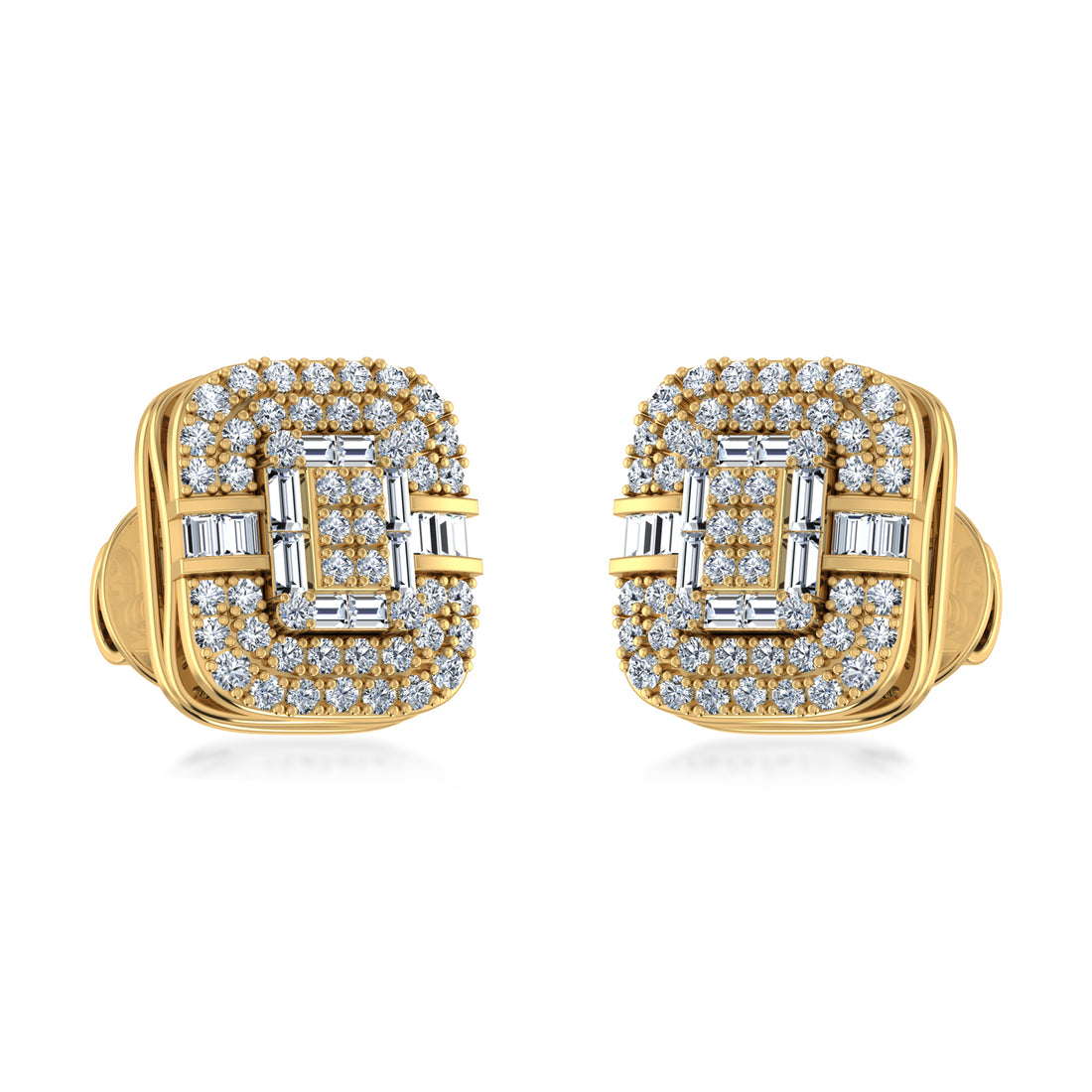 Elegant Lab Grown Diamond Cushion Stud Earrings 2