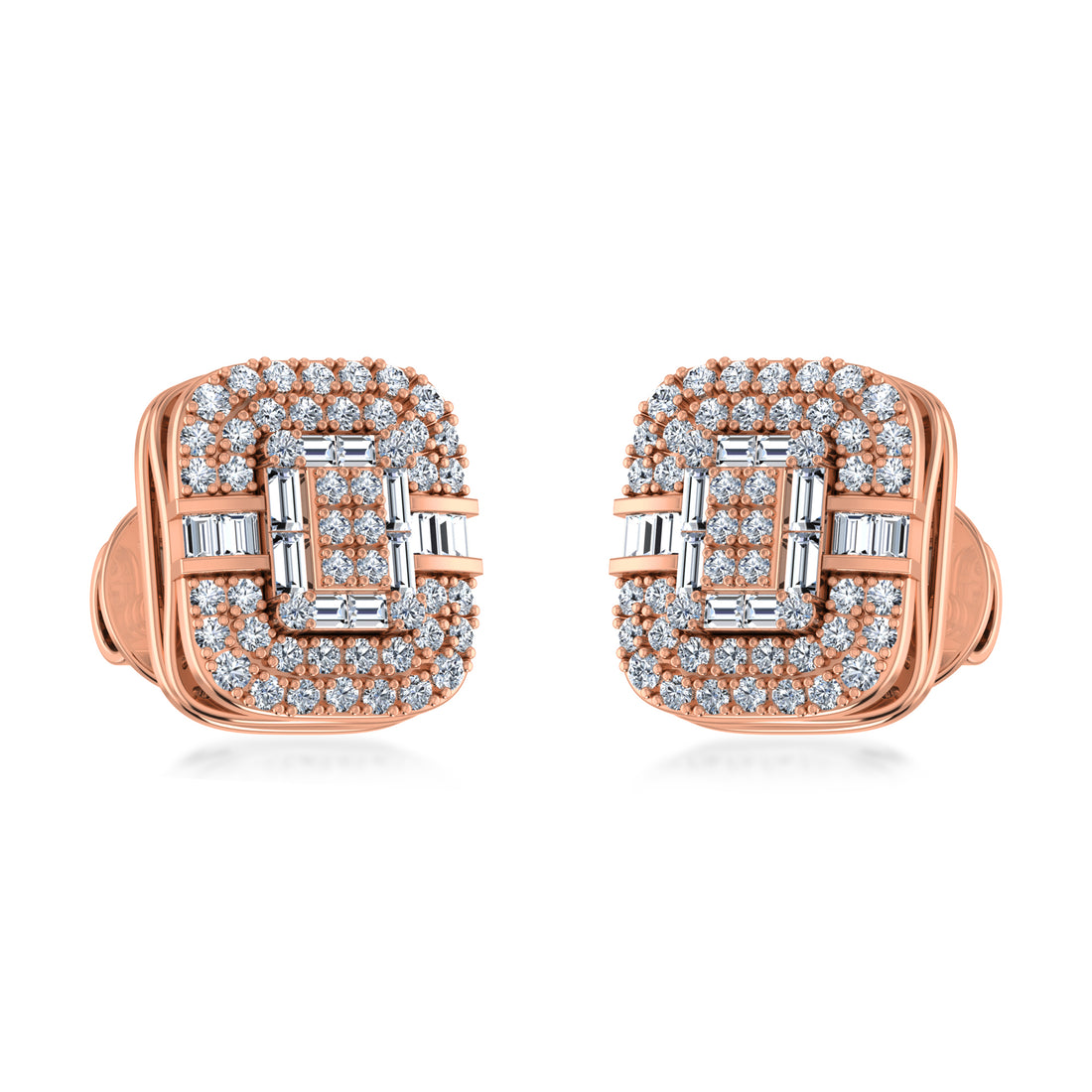 Elegant Lab Grown Diamond Cushion Stud Earrings 4