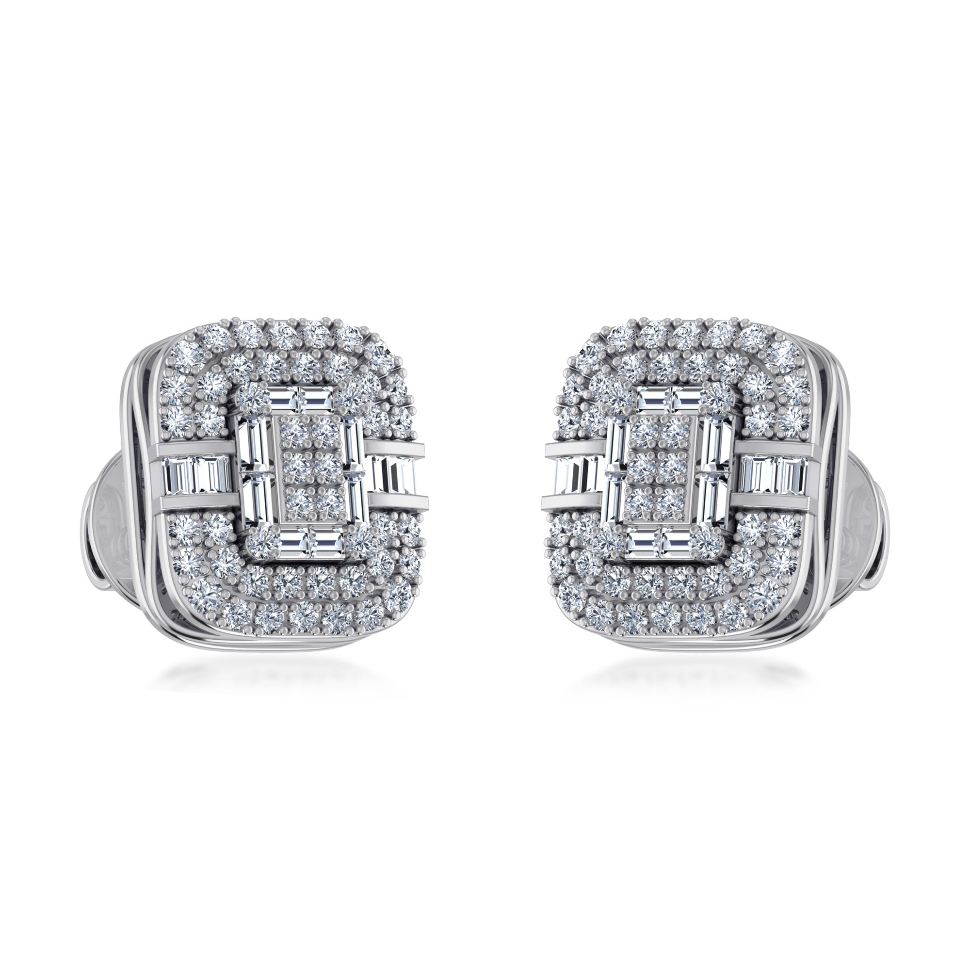 Elegant Lab Grown Diamond Cushion Stud Earrings 6