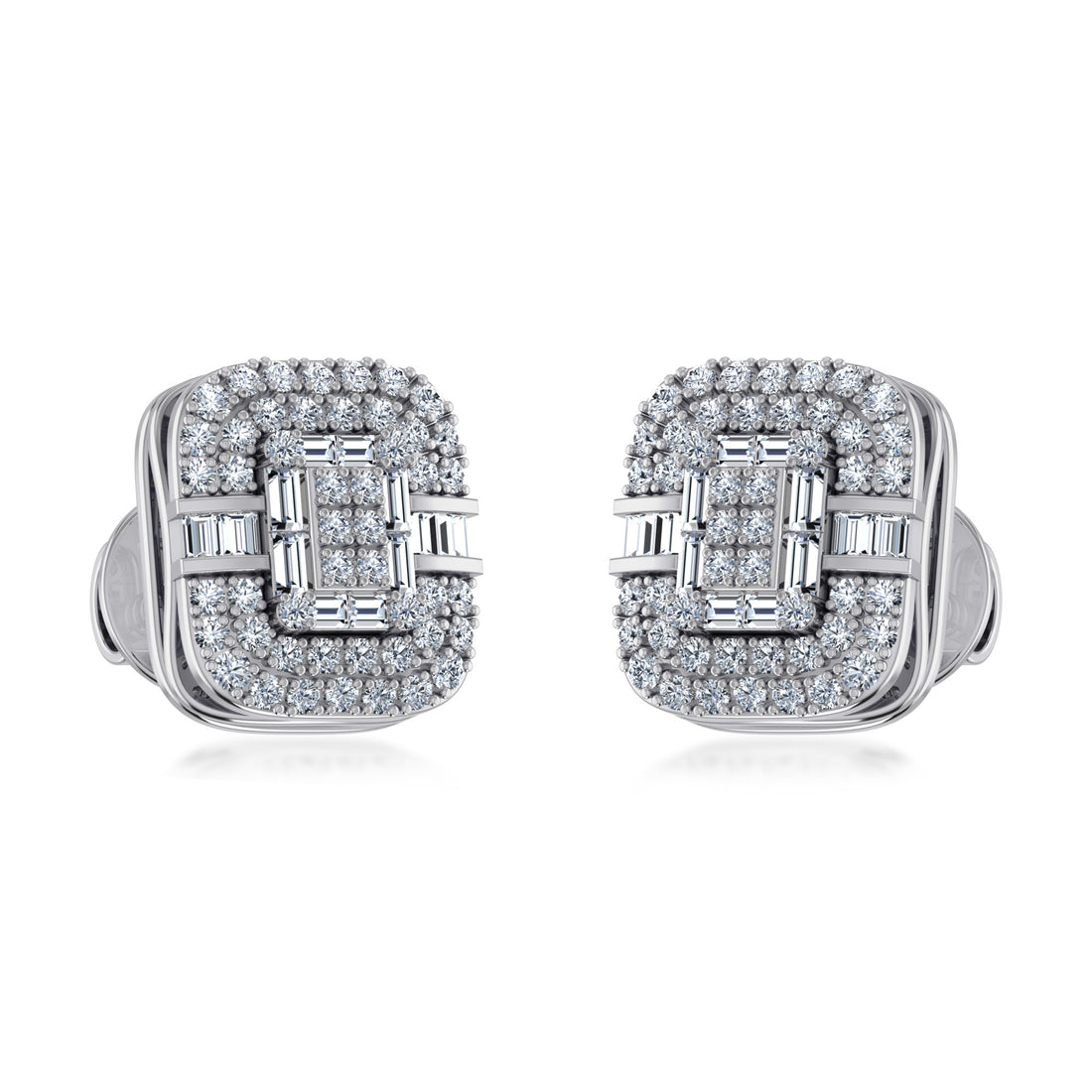 Elegant Lab Grown Diamond Cushion Stud Earrings 6