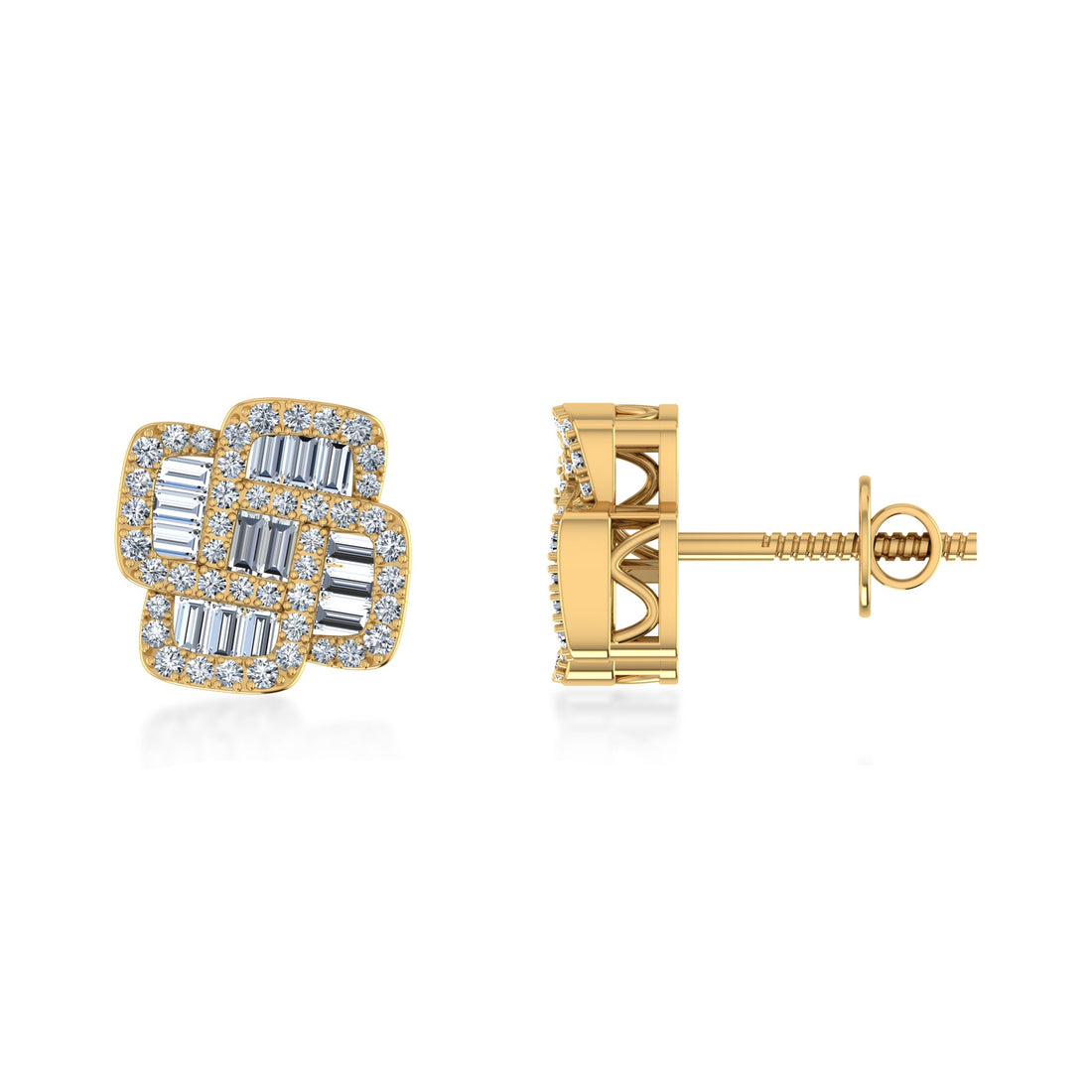 Elegant Lab Grown Diamond Square Earrings