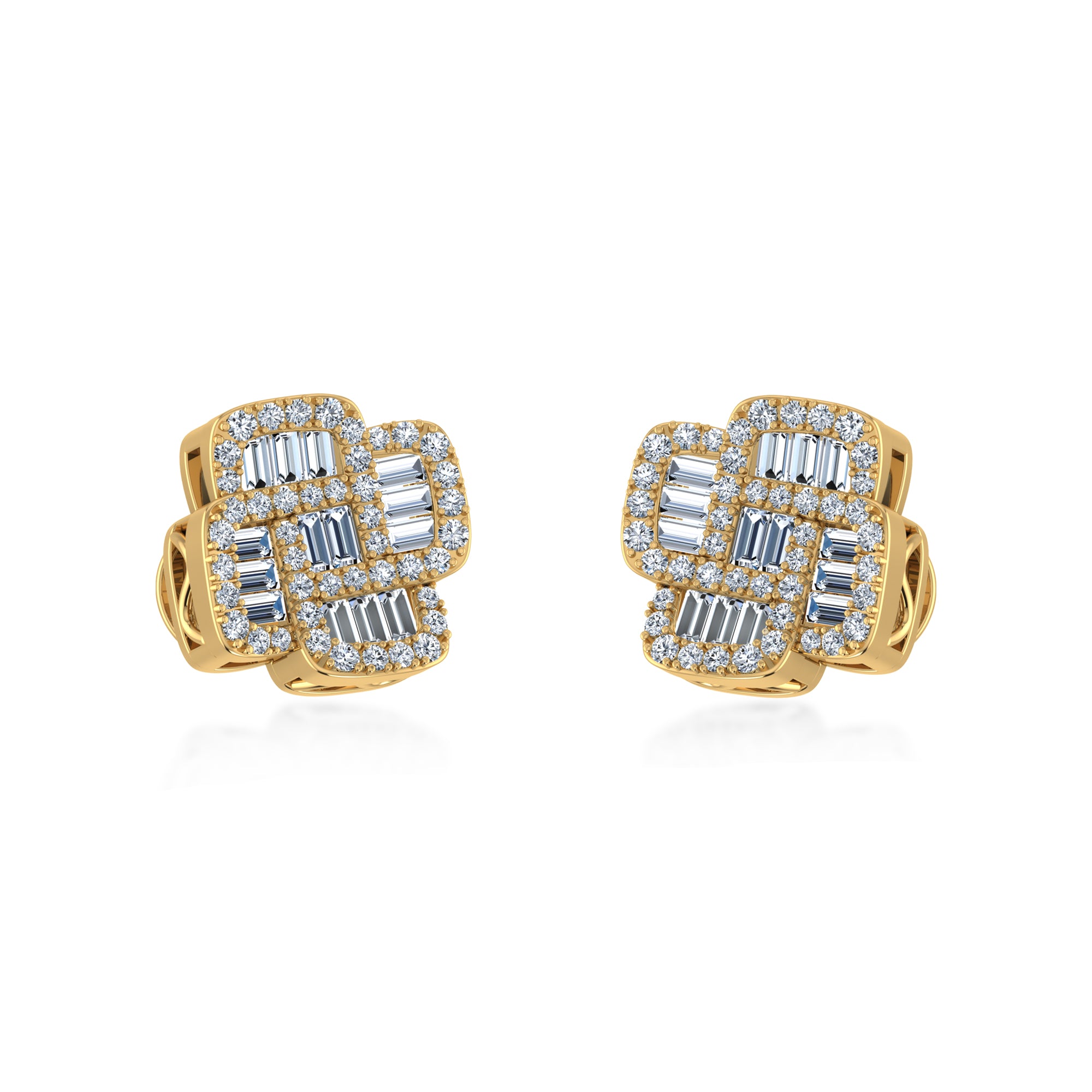 Elegant Lab Grown Diamond Square Earrings 2