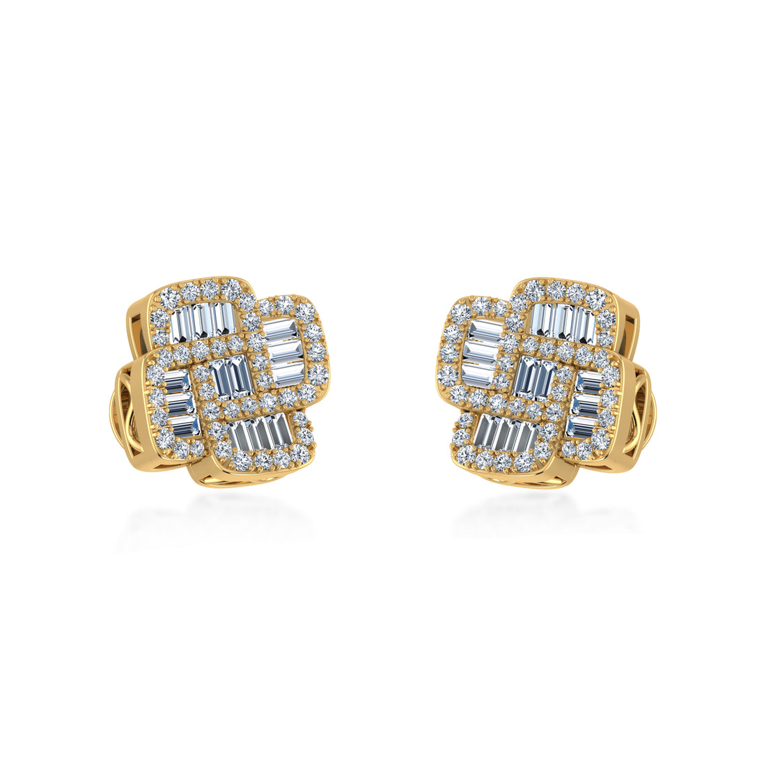 Elegant Lab Grown Diamond Square Earrings 2