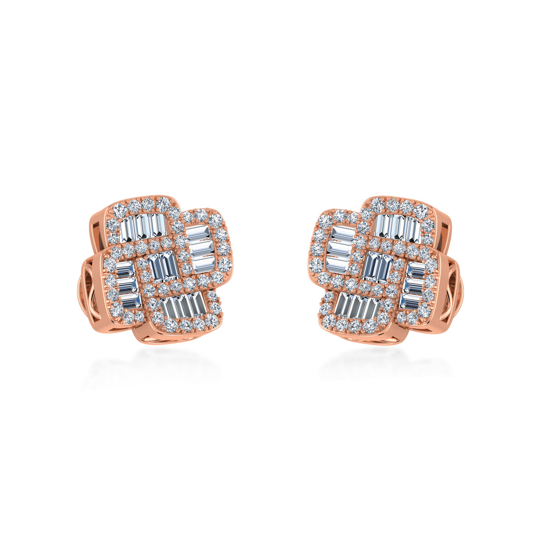 Elegant Lab Grown Diamond Square Earrings 4