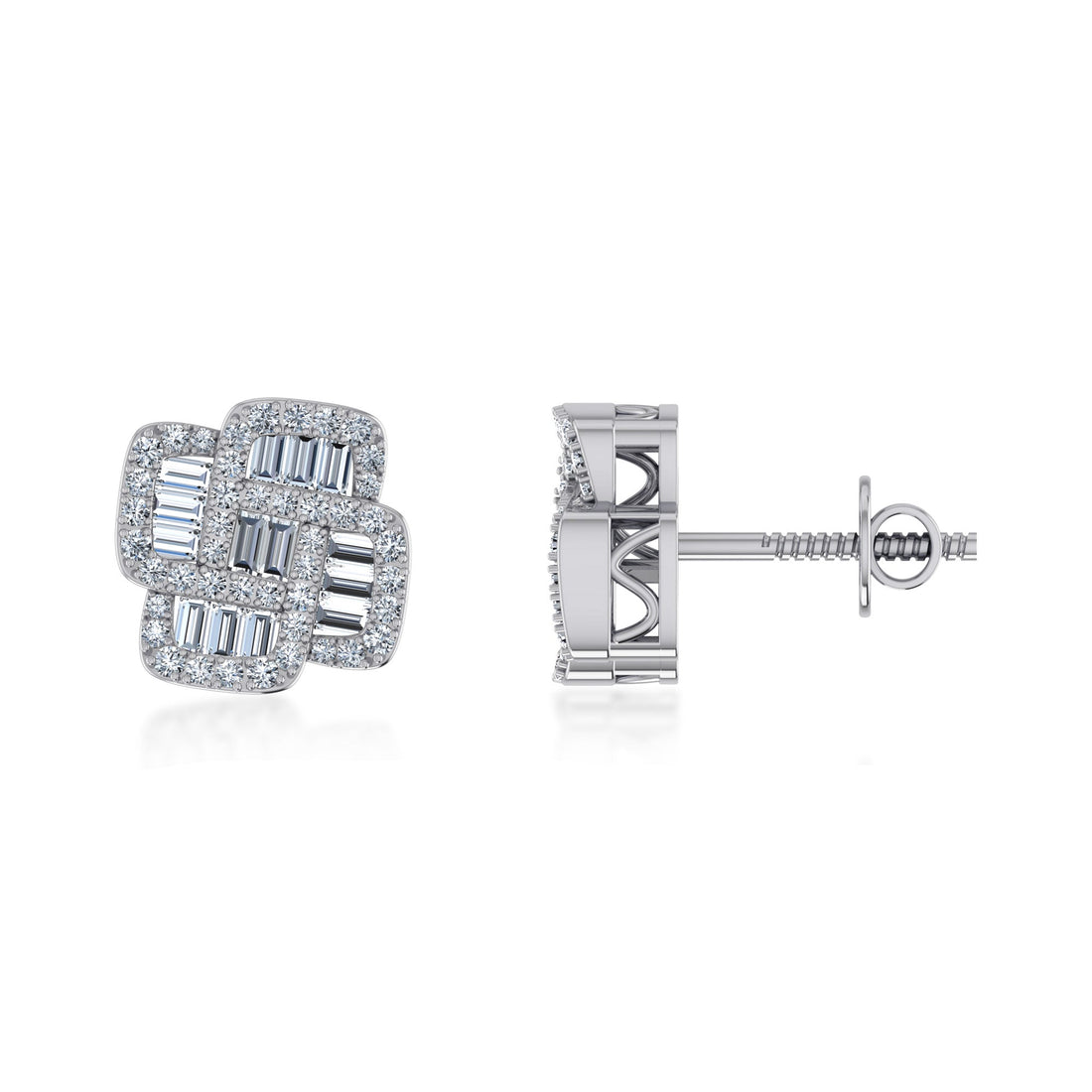 Elegant Lab Grown Diamond Square Earrings 5